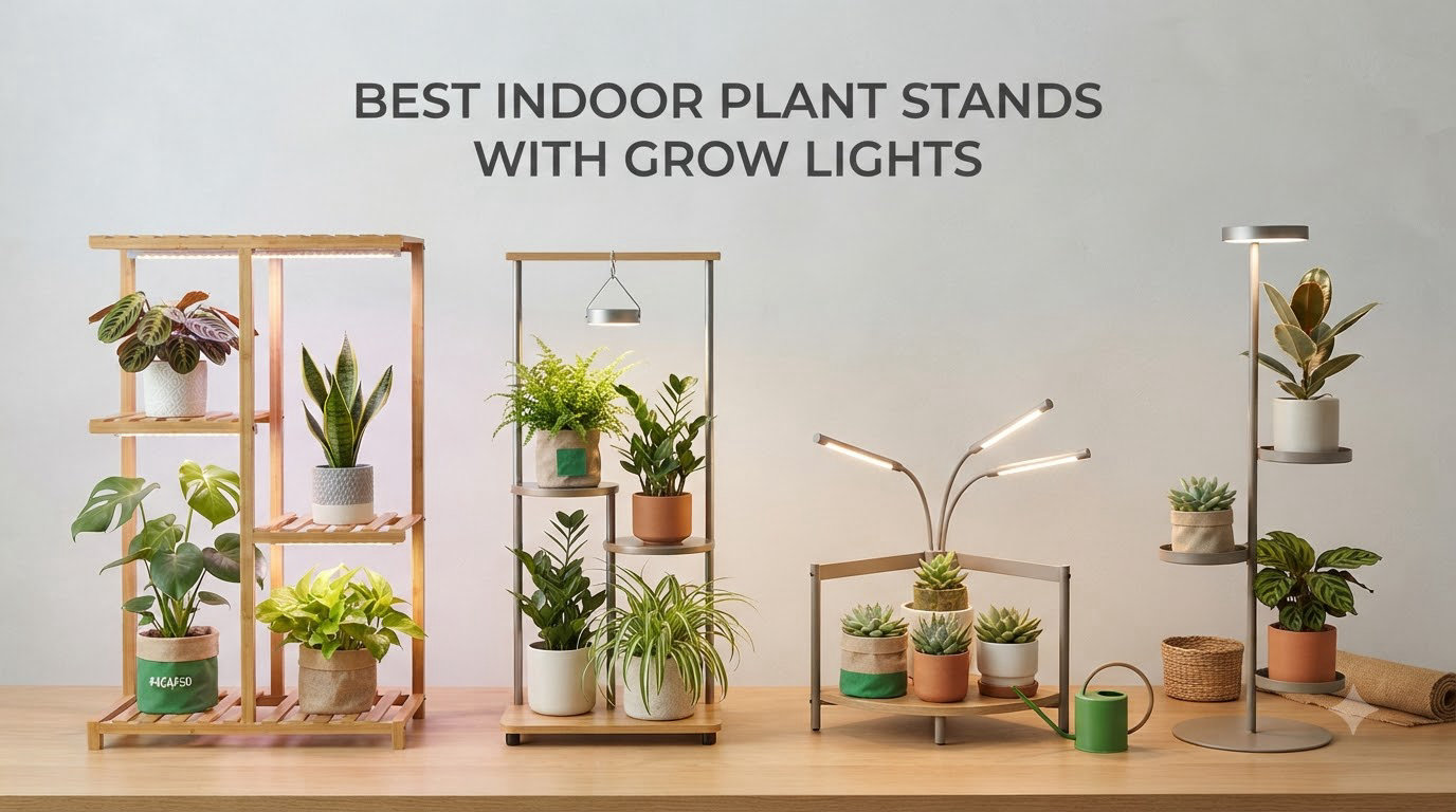 best indoor plant stands with grow lights