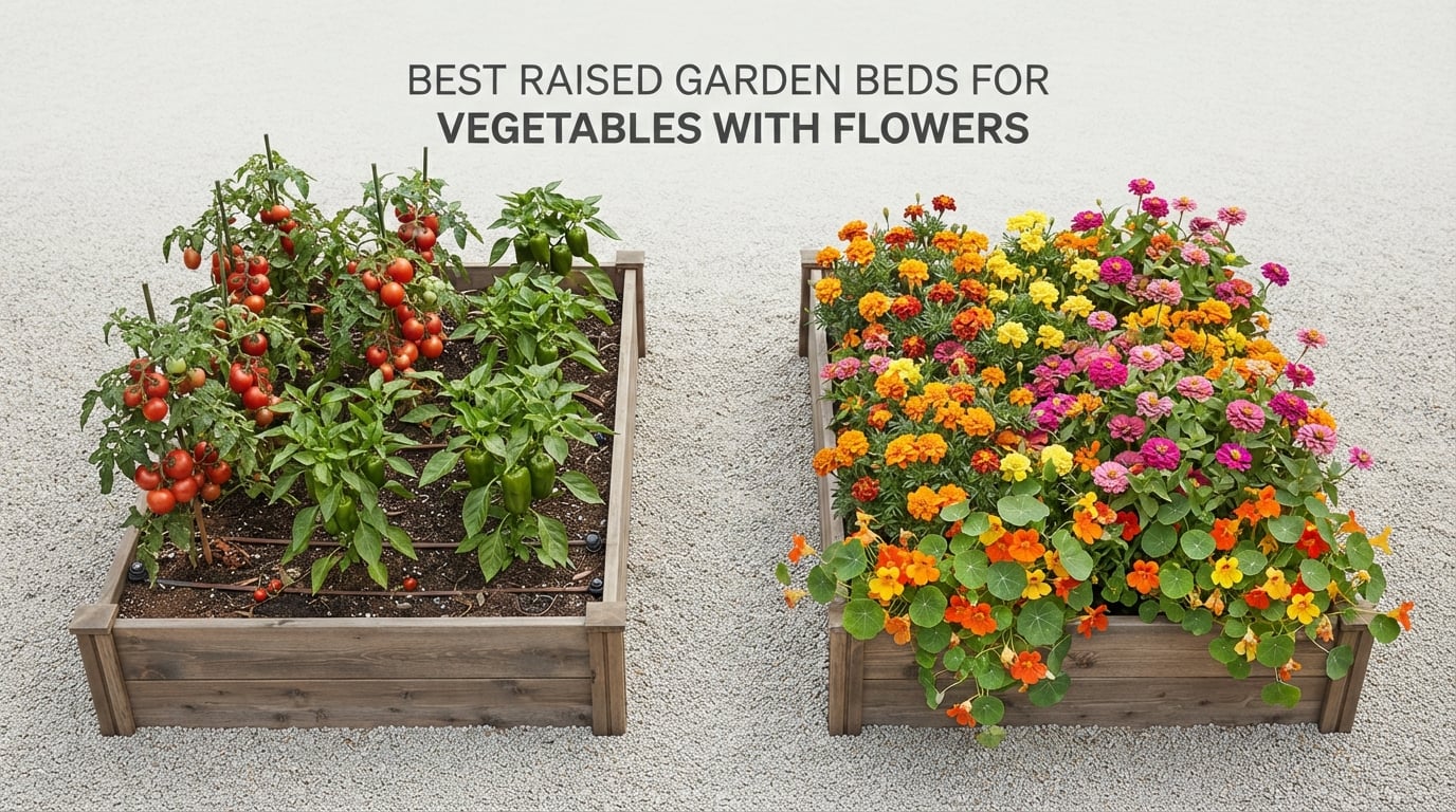 best raised garden beds for vegetables with flowers