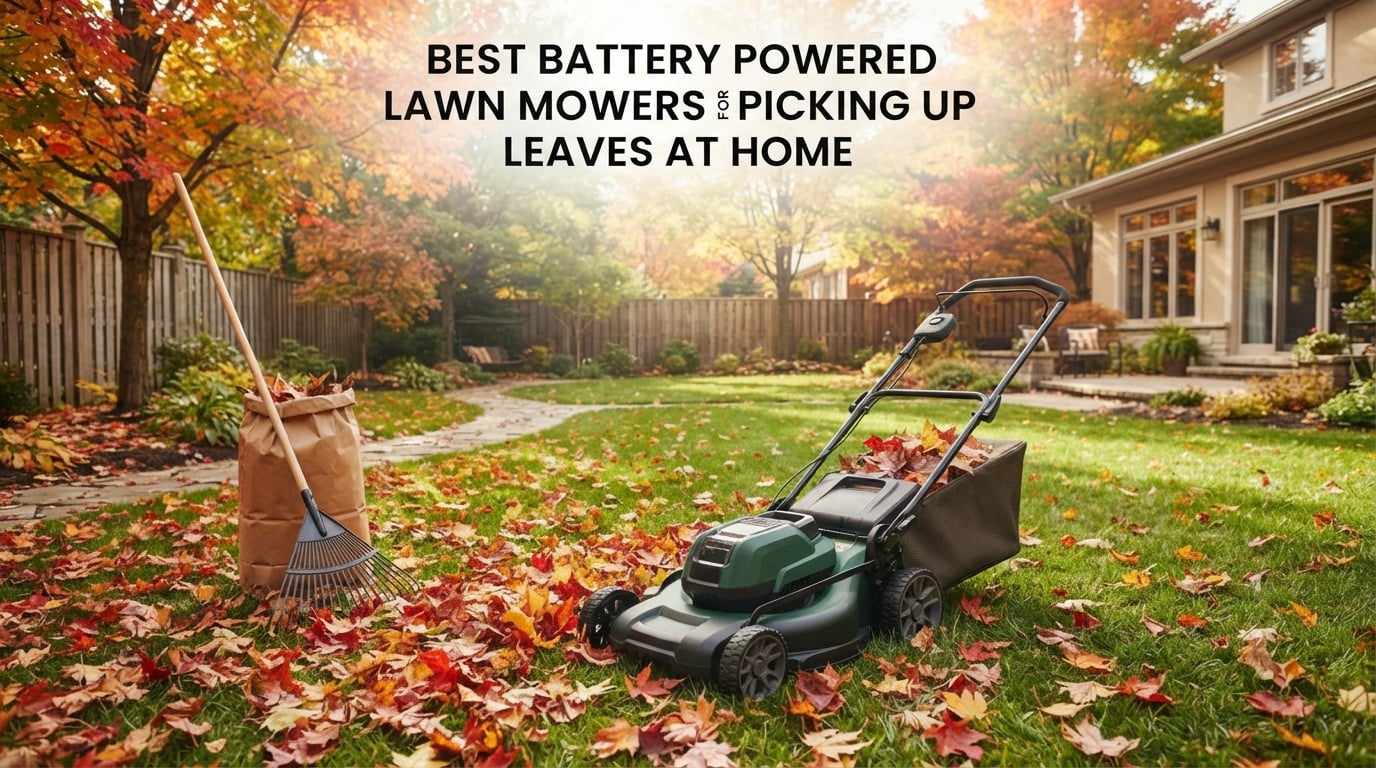best battery powered lawn mowers for picking up leaves at home