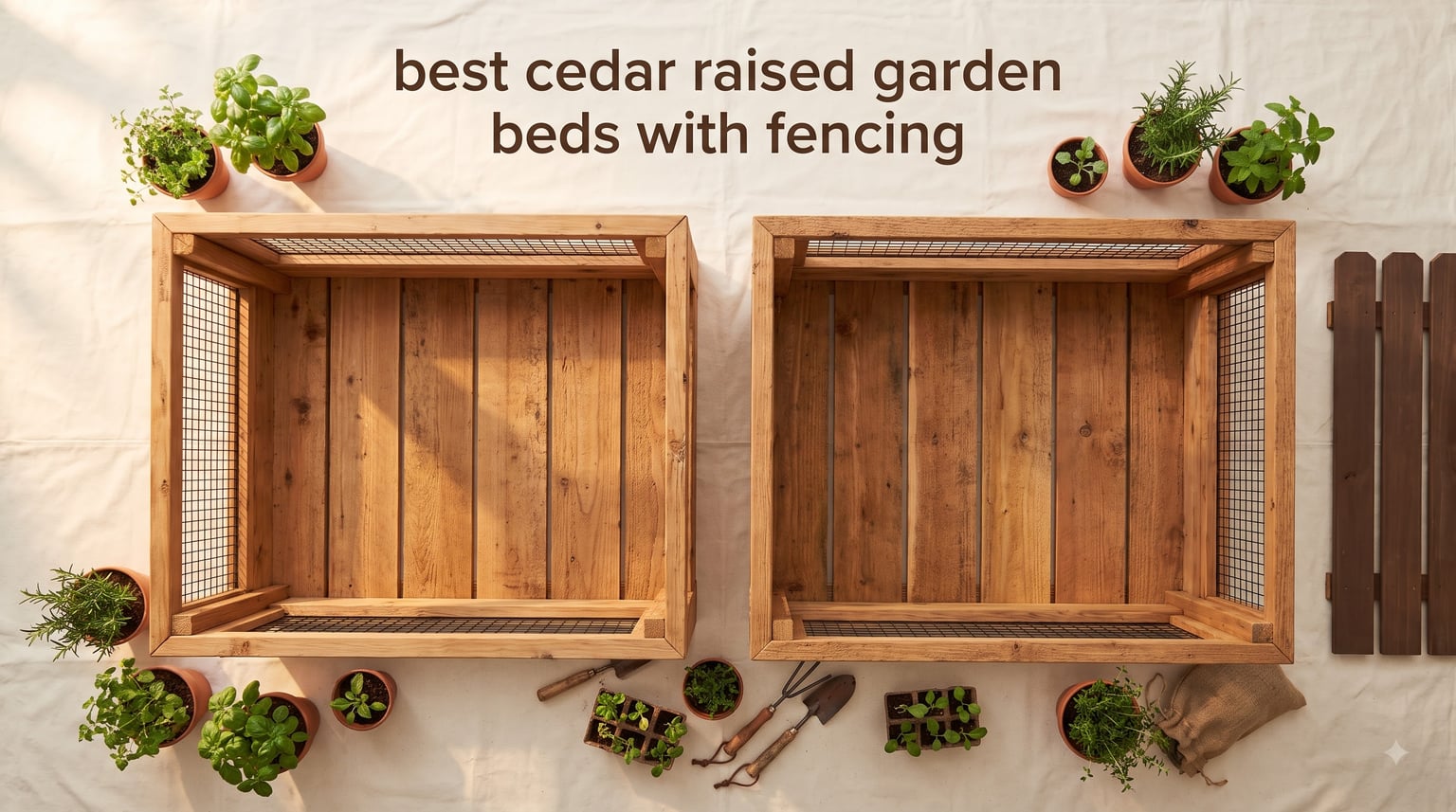 best cedar raised garden beds with fencing