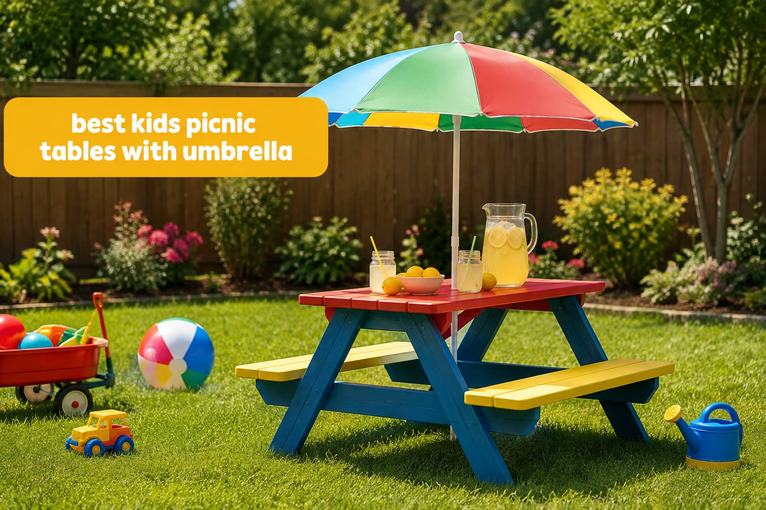best kids picnic tables with umbrella