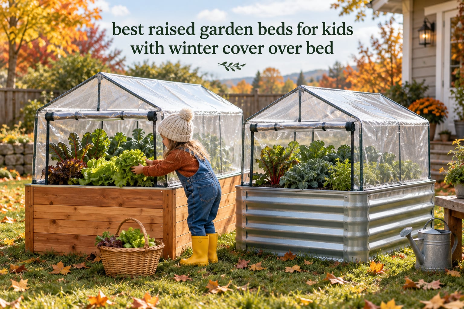 best raised garden beds for kids with winter cover over bed