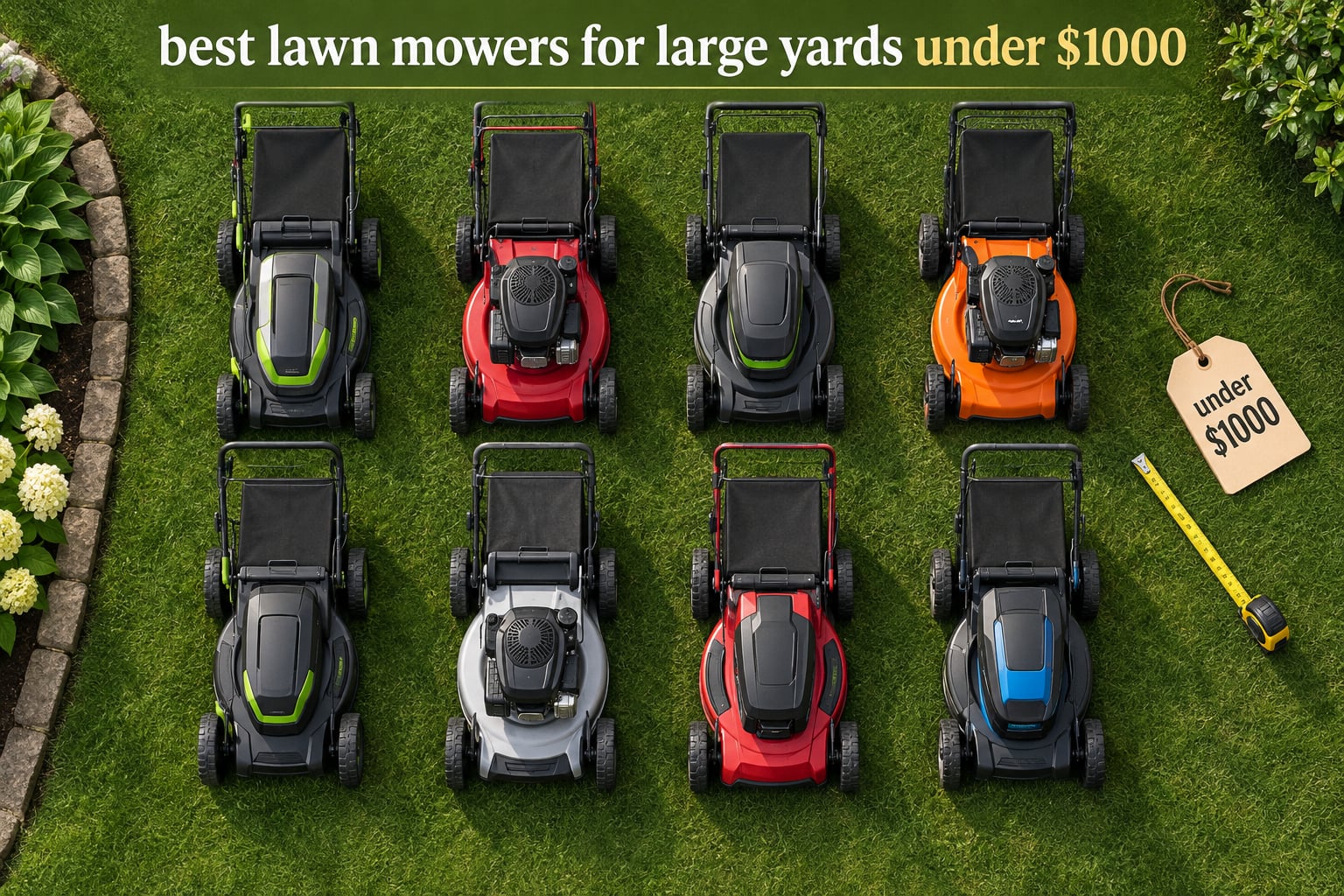 best lawn mowers for large yards under $1000