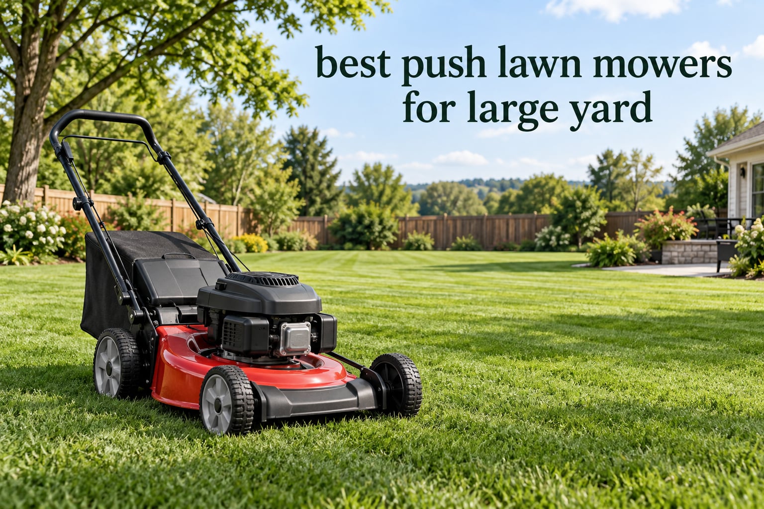 best push lawn mowers for large yard