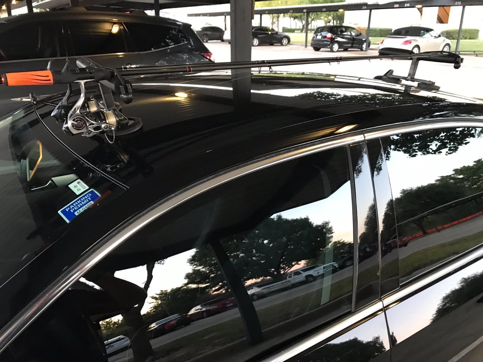 Tight Line Enterprises Magnetic Fishing Rod Racks for Vehicle (Truck or SUV) with Ferrous Metal Hood and Roof (Black) customer photo 1