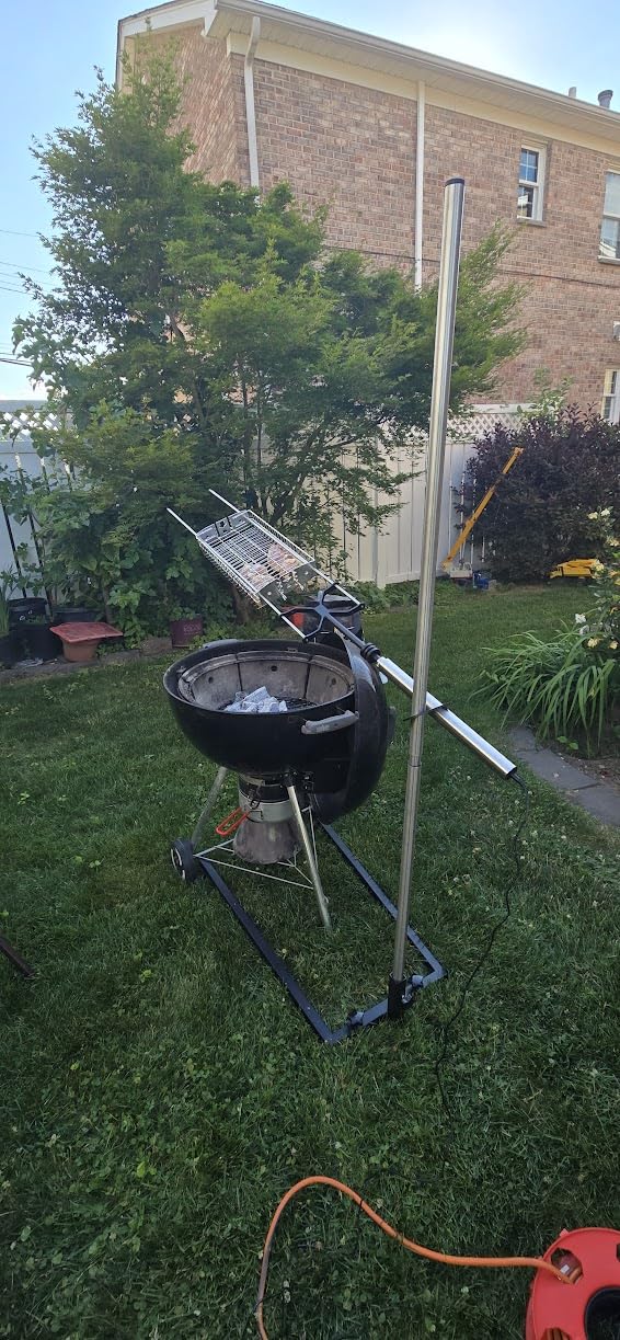 KANKA Rotisserie Grill Kit – Heavy Duty Portable Spit Roaster with Electric Motor – Works with Fire Pits, Campfires, Charcoal & Gas Grills – 22LB Capacity, Stainless Steel - Includes Carrying Bag customer photo 2