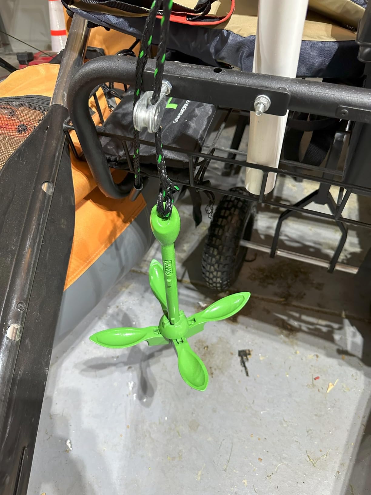 Kayak Anchor Kit - 3.5 lb, Green - Folding Grapnel Anchor with 25 ft Rope customer photo 1