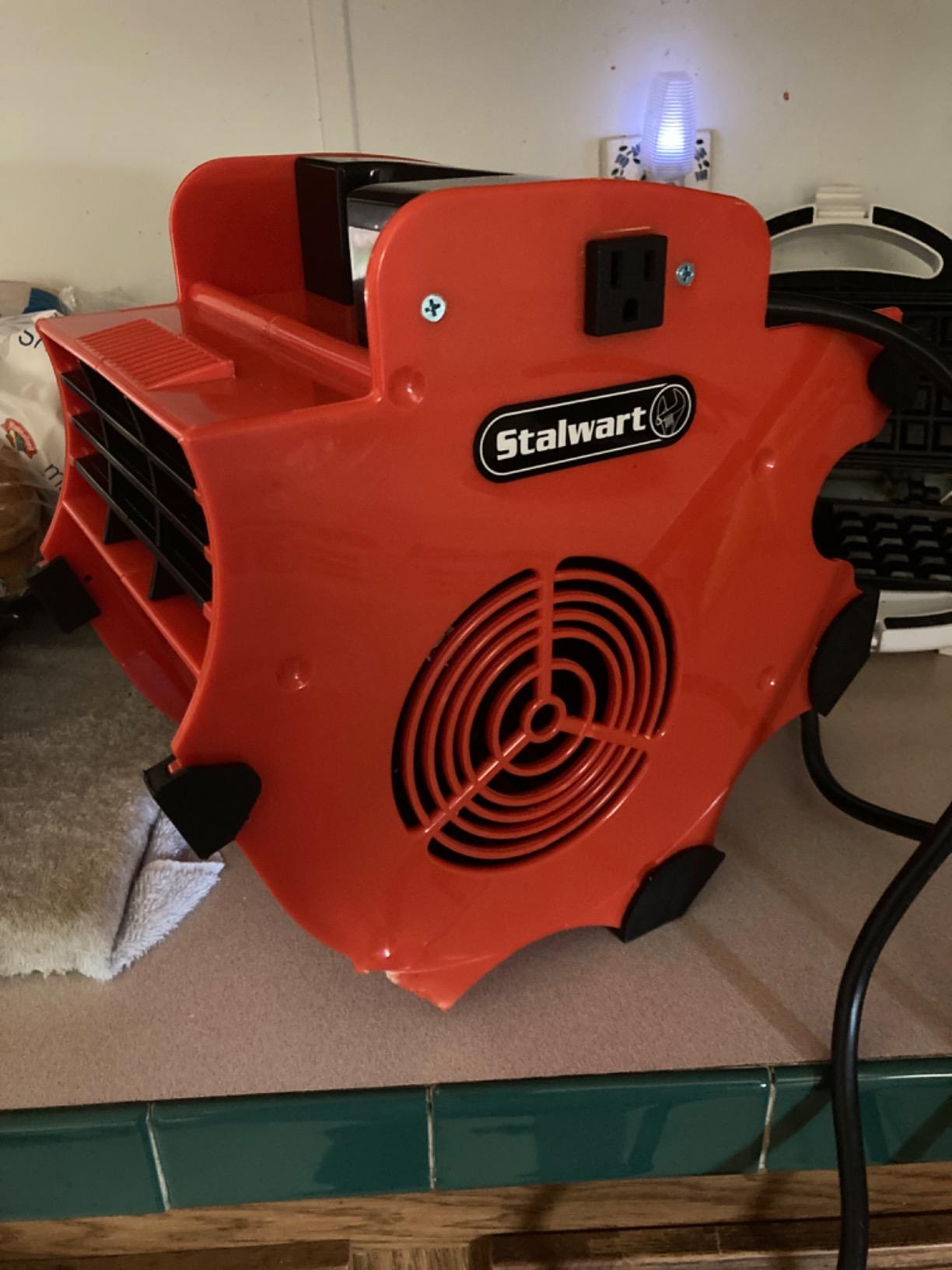 Blower Fan - 3-Speed Heavy-Duty Floor and Carpet Dryer - 1600 watts -Portable Air Mover with 4 Different Angles for Basements, Cars or Garages by Stalwart (Red) customer photo 2