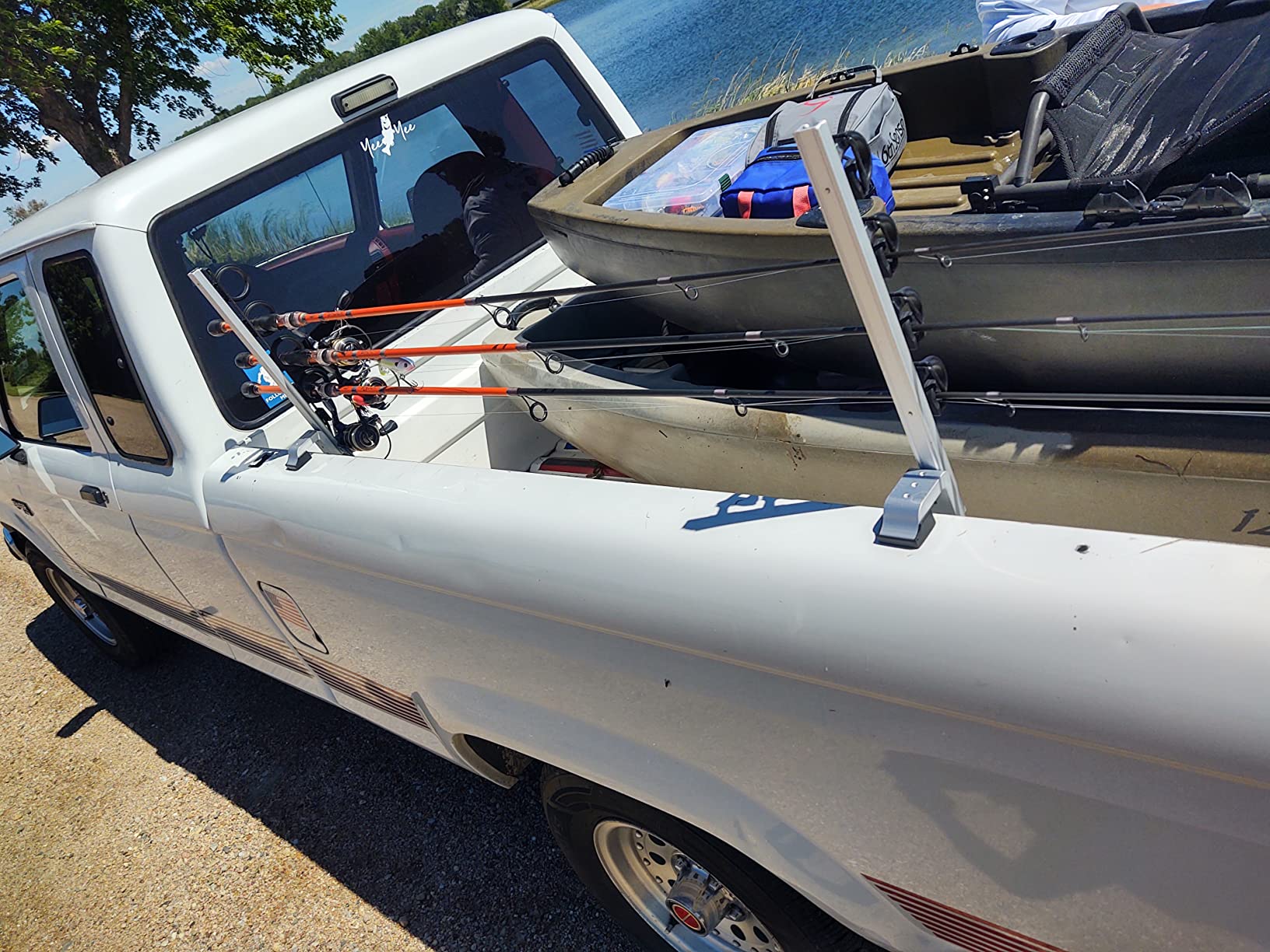 Brocraft 4 Rod Truck Bed Rod Holder, Aluminum Clamp-On Fishing Rod Rack for Truck, Boat, Canoe and Pontoon customer photo 2