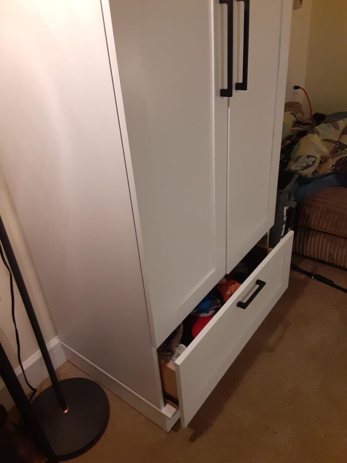 Sauder HomePlus Wardrobe/Storage Cabinet, Spacious Hidden Storage, Wardrobe Armoire, 29.1x20.9x71.2 - Soft White Finish customer photo 2