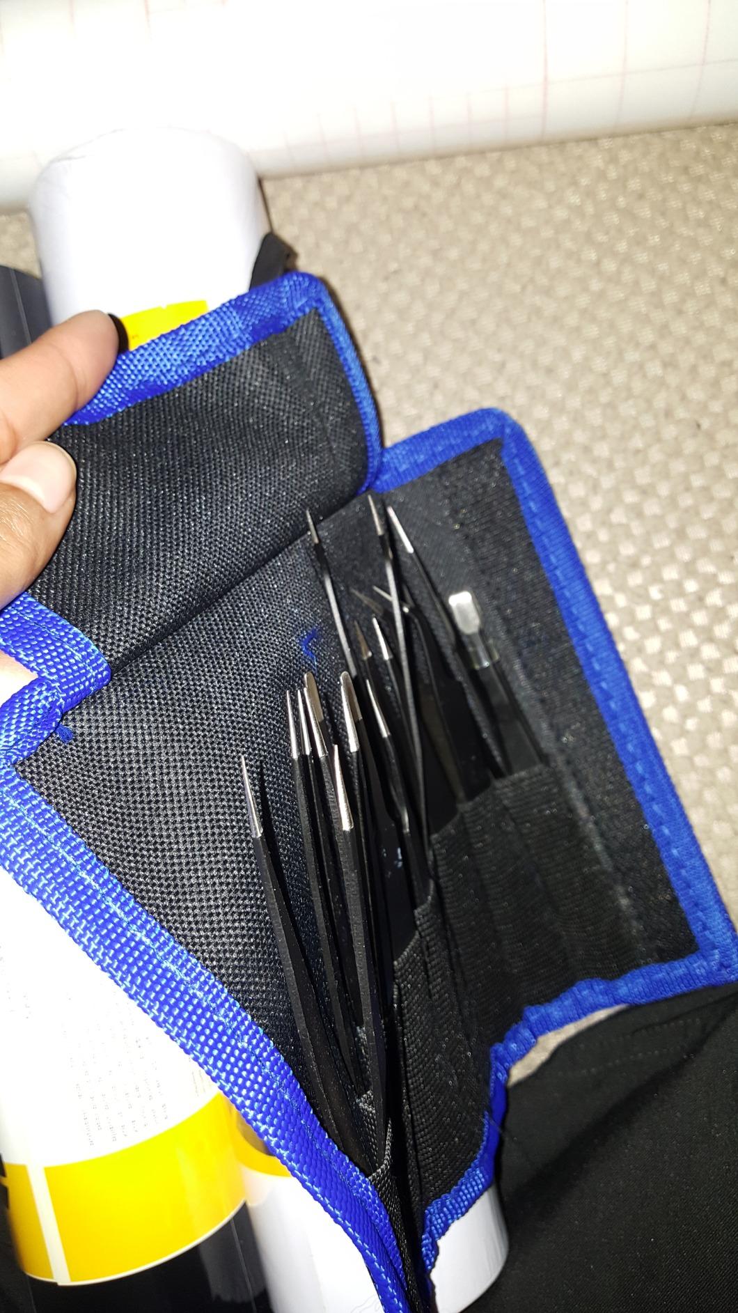 Tweezers Precision Set,Easily Life 10pcs ESD Tweezers Set, Anti Static Stainless Steel Anti Magnetic Tweezers Set with Storage Bag for Craft,Electronics Repair,jewelry repair,Laboratory Work,etc customer photo 2