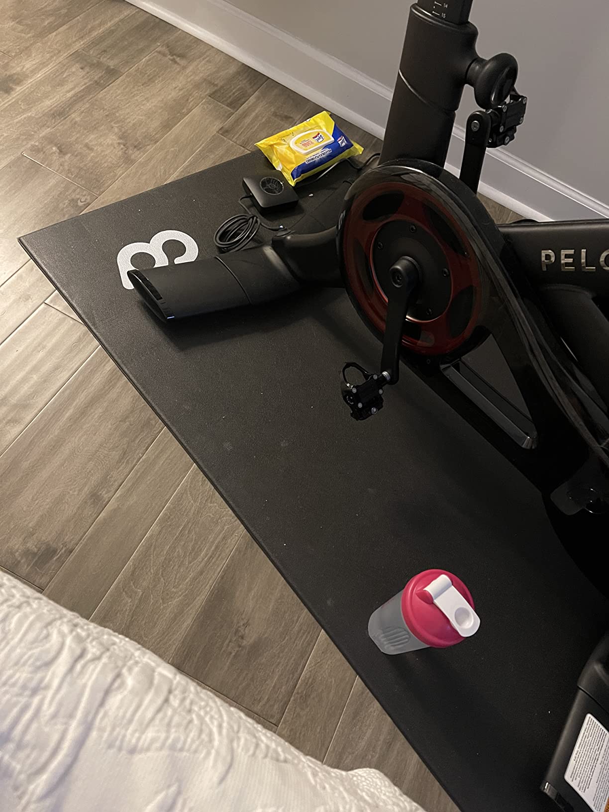 CyclingDeal Bike Trainer Floor Mat - Compatible with Indoor Exercise Stationary Bike Treadmill Elliptical Waterproof Gym Flooring Equipment - Indoor Cycle Stepper - Soft 30