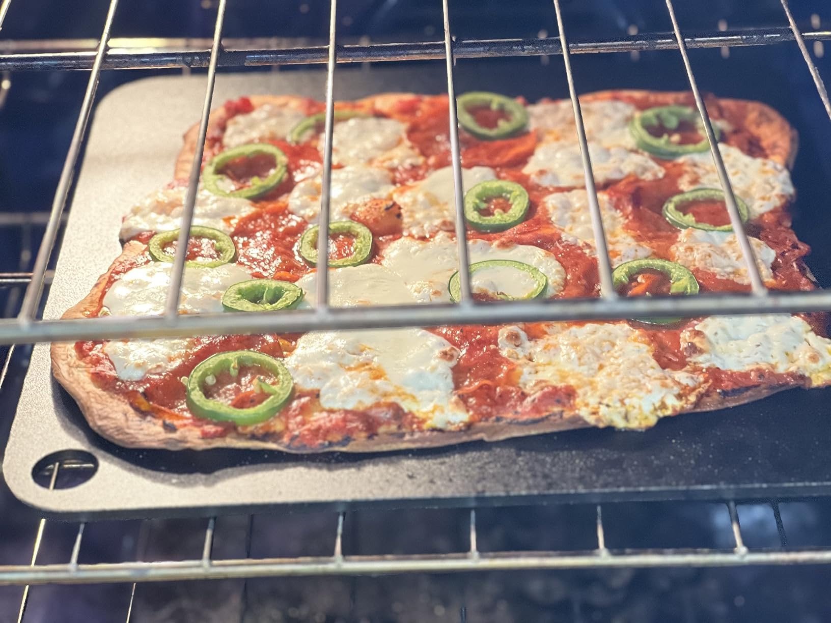IMPRESA Pizza Oven Steel Plate - 14 x 14 x 0.25 in, Black, Steel Heat Retention & Crisp Crust Pizza Stone - Oven & Grill Versatility for Baking Stone customer photo 1