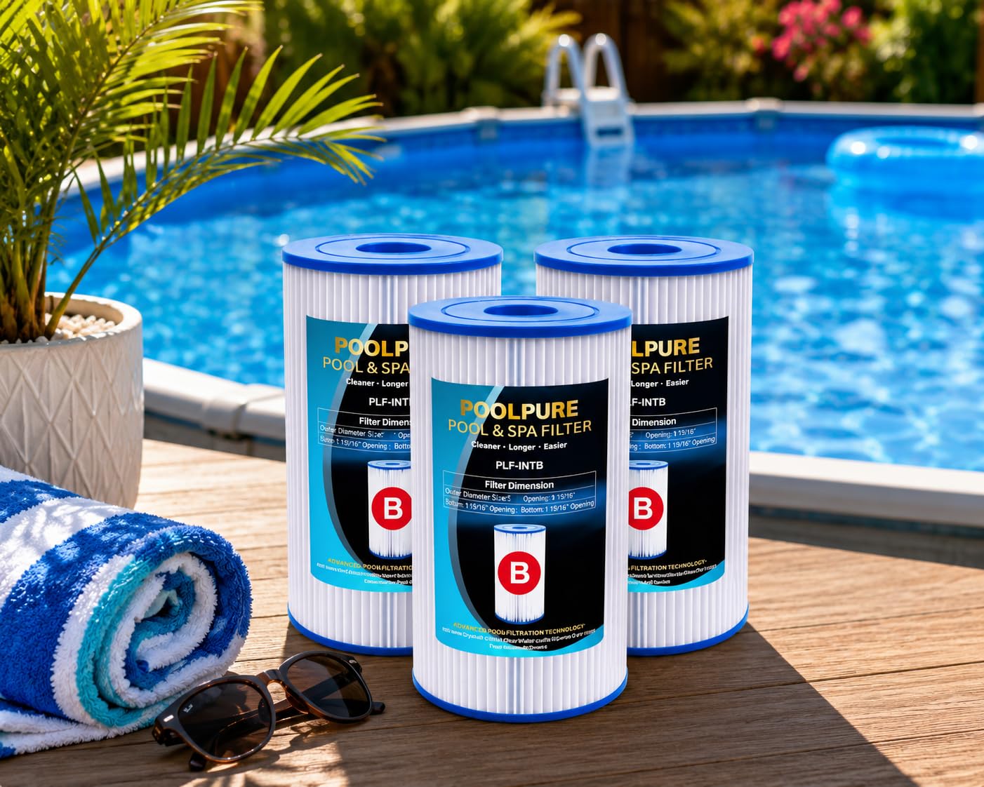 POOLPURE Type B Pool Filter Replace Intex 29005E, 29005/59905, JPC01, 3Pack customer photo 2