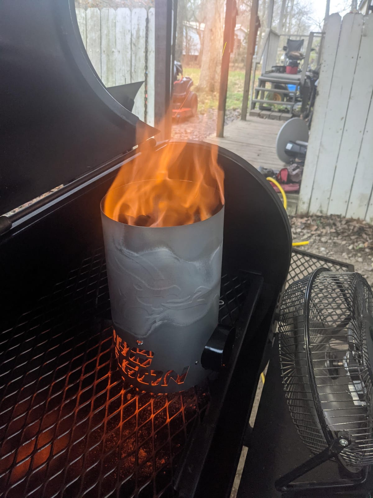 BBQ Dragon Chimney of Insanity XL Charcoal Starter — Field & Stream Best Overall Charcoal Chimney — Largest Charcoal Chimney Available — Ready-to-Cook Coals in About 3 Minutes with BBQ Dragon Fan customer photo 1