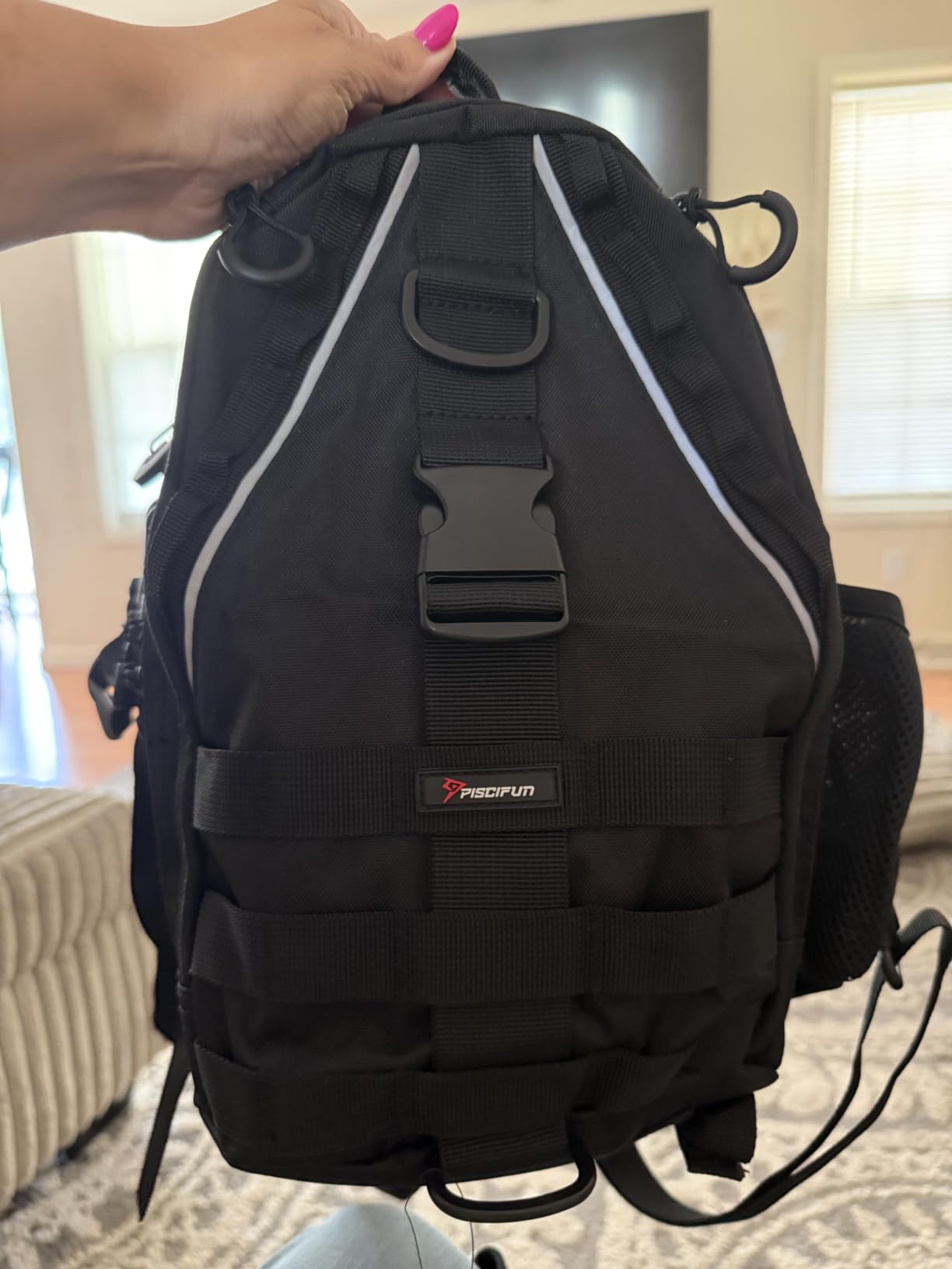 Piscifun Fishing Backpack, Rod Holders, Lightweight Sling Bag, Digital Camo customer photo 1