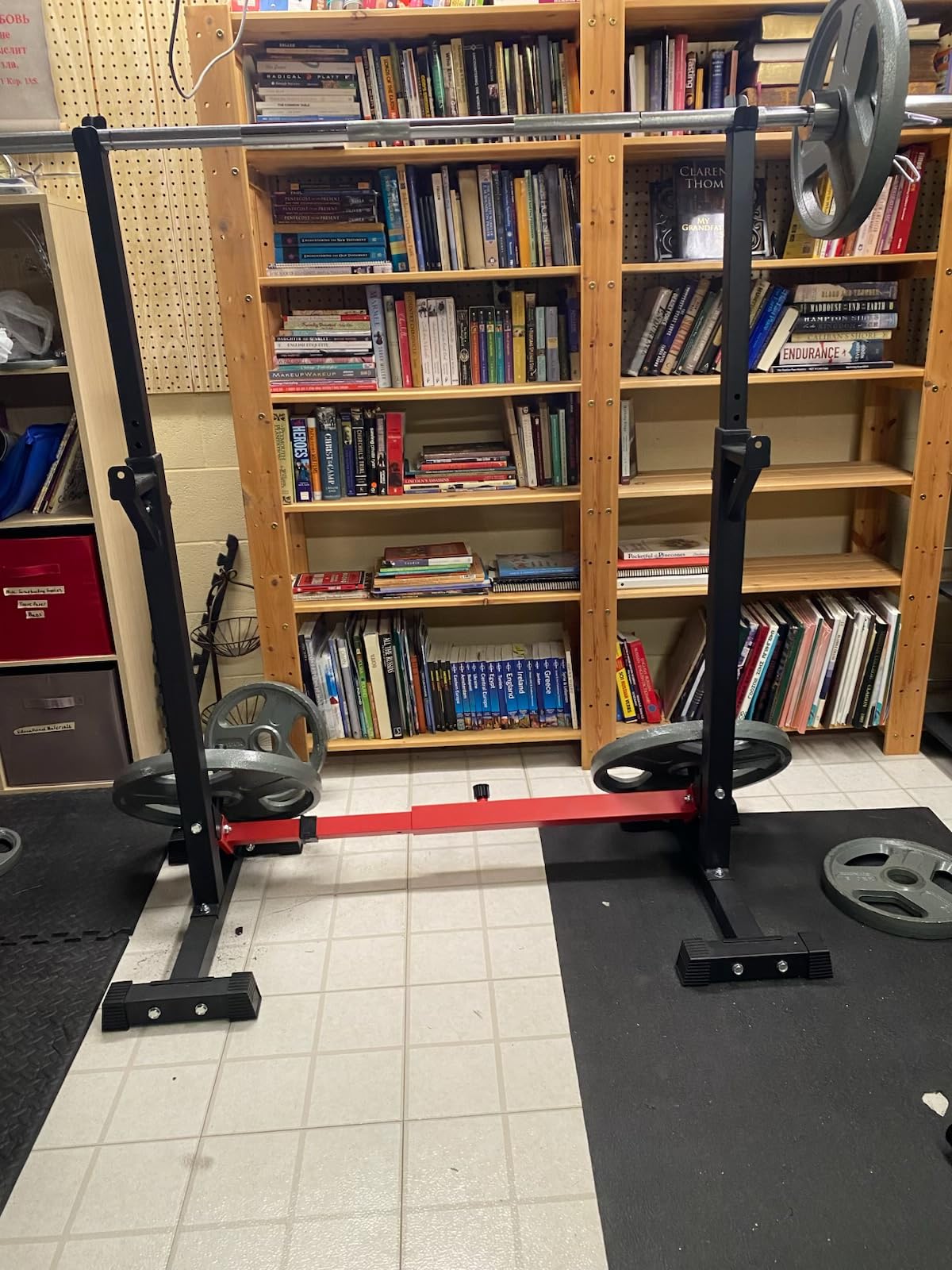 CANPA Adjustable Squat Rack Stand Multi-Function Barbell Rack Weight Lifting Gym Dumbbell Racks Home Gym Bench Press Rack Dumbbell Racks Stands 600Lbs customer photo 1