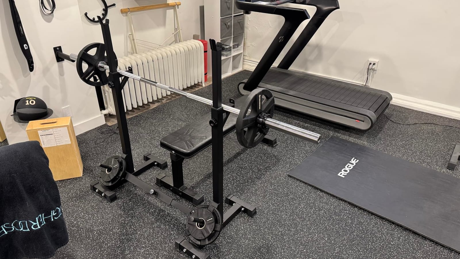 CANPA Adjustable Squat Rack Stand Multi-Function Barbell Rack Weight Lifting Gym Dumbbell Racks Home Gym Bench Press Rack Dumbbell Racks Stands 600Lbs customer photo 2