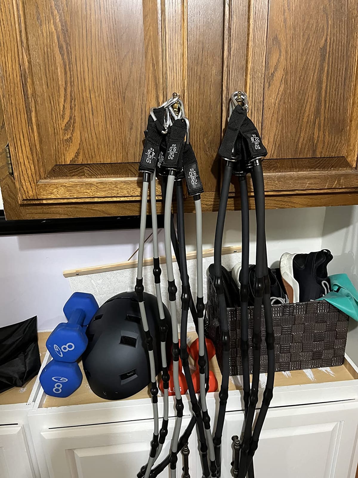EVO Gym - Portable Home Gym Strength Training Equipment, At Home Gym | All in One Gym - Resistance Bands, Base Holds Gym Bar & Handles for Travel | Portable Gym & Home Exercise Equipment customer photo 1