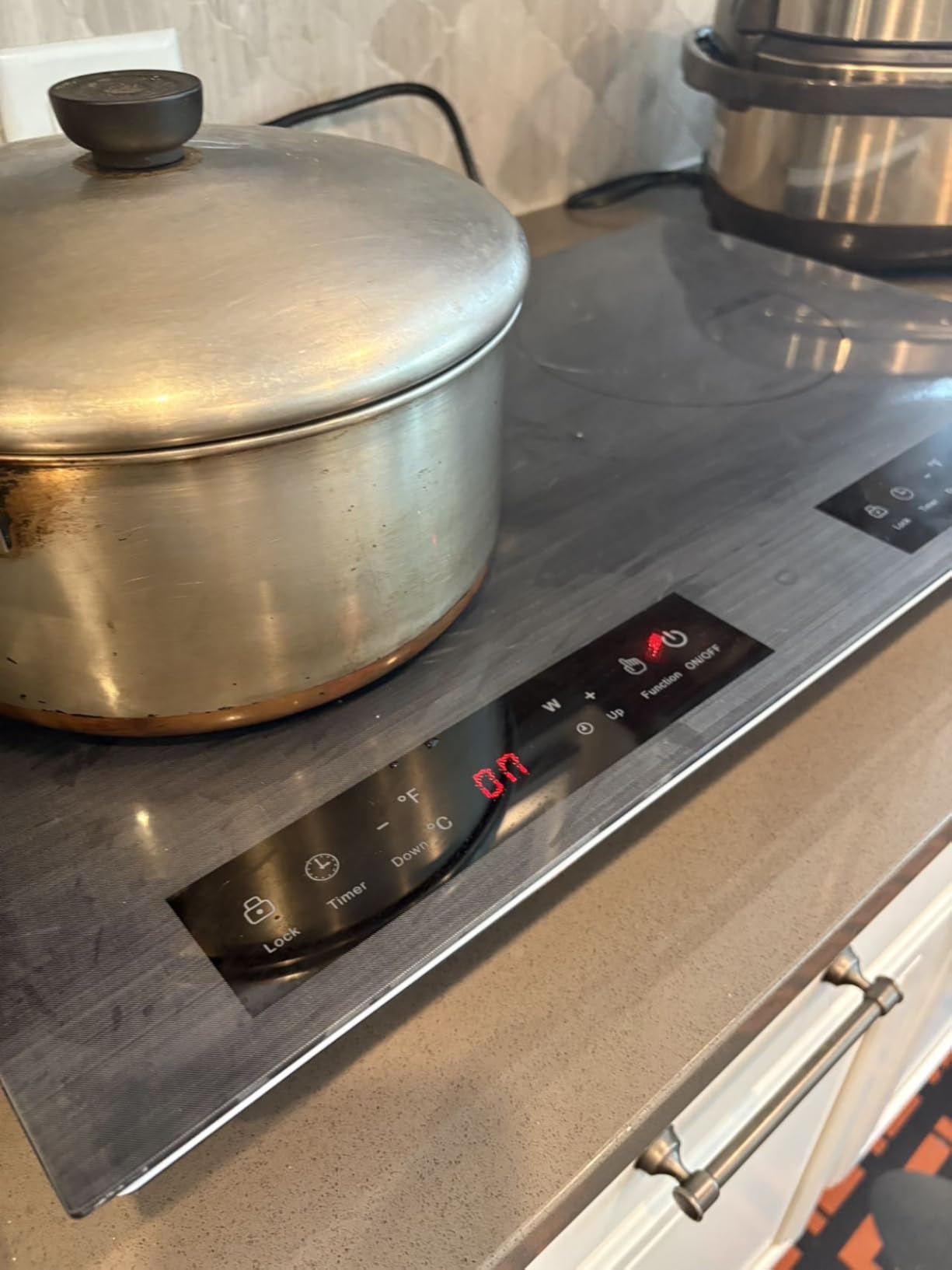 VBGK Double Induction Cooktop, 24 inch 4000W Electric cooktop with hot plate, induction stove top with LED Touch Screen 9 Levels Settings with Child Safety Lock & Timer 110V Induction cooktop 2 burner customer photo 2