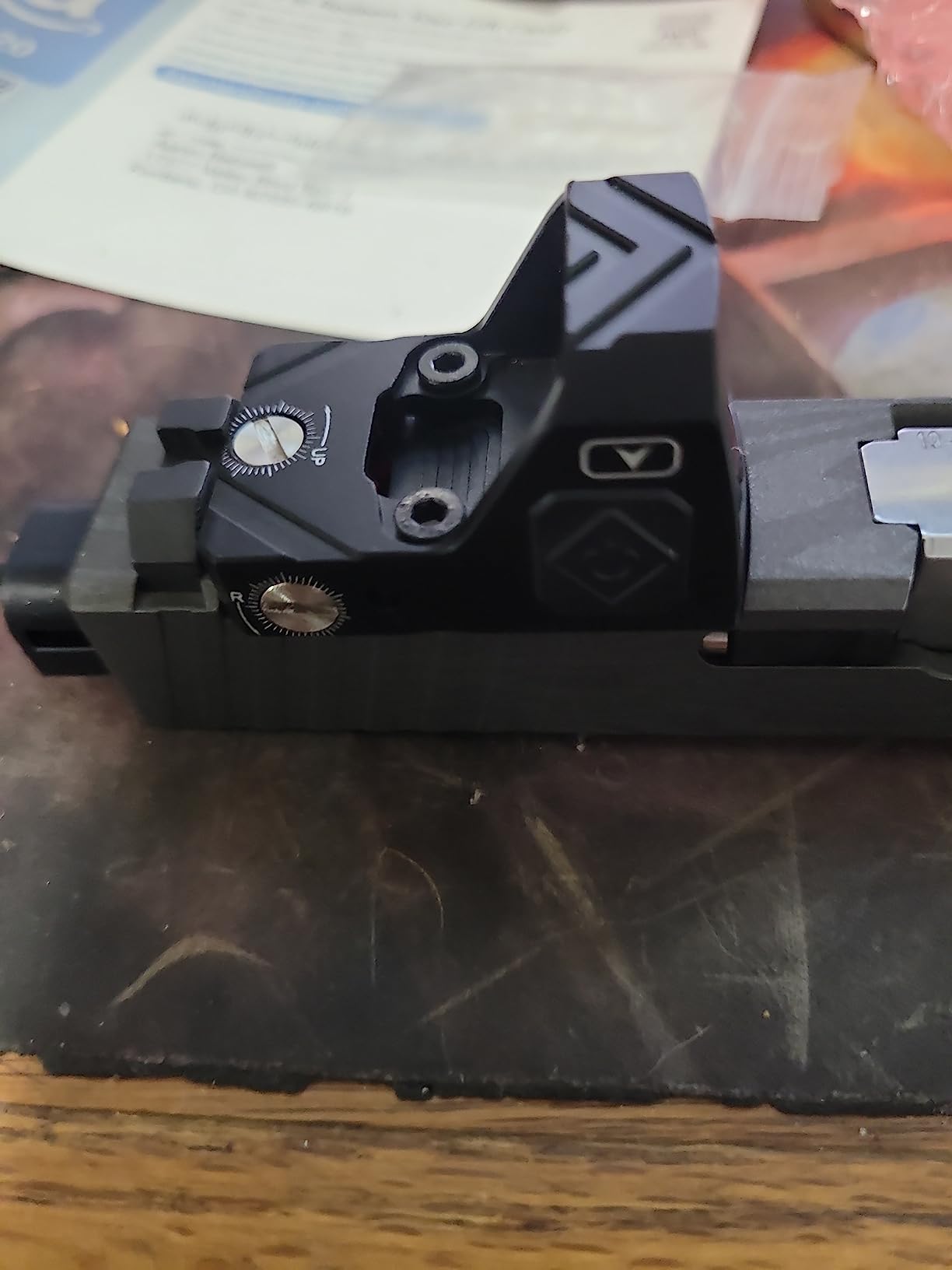 UUQ Mini Reflex Red Dot Sight Shake Awake Optic Sight for Rifles, Pistols and Shotguns 2MOA,12 Brightness Adjustment Red Dot Scope,Suitable for RMR or 20mm Picatinny/Weaver Rail… customer photo 1