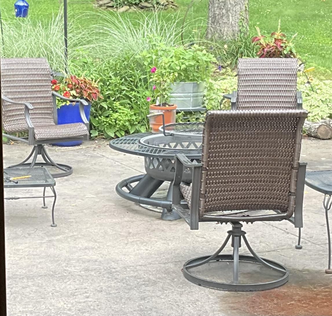 EROMMY Patio Wicker Swivel Chair Set of 2, Heavy Duty Outdoor Dining with 23.5'' High Back, Extra-Large Water-Fall Seat, Rattan Porch Gentle Rocker for Outside, Garden, Backyard, 2 PCS (Patio Set) customer photo 1