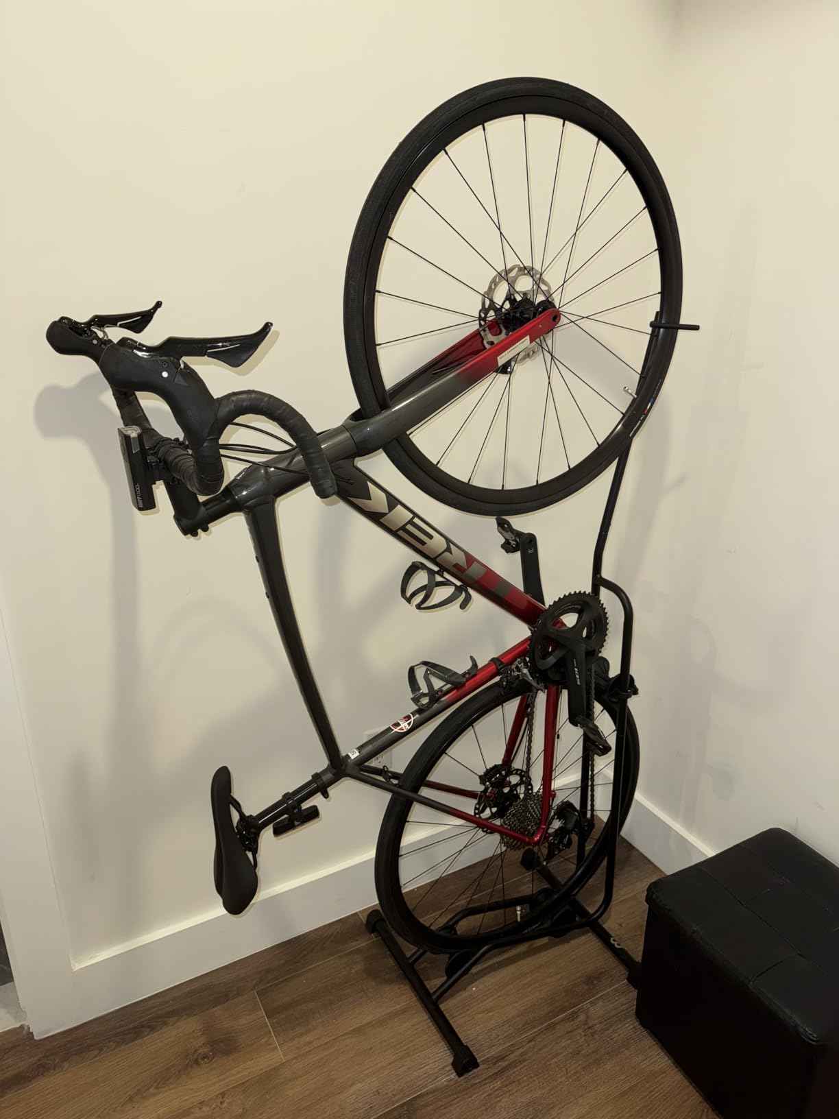 CyclingDeal Upright Bike Stand Floor - Vertical & Horizontal Bicycle Stand Bicycle Storage - Safe & Secure Bike Storage Rack - for Wheels Sizes up to 29