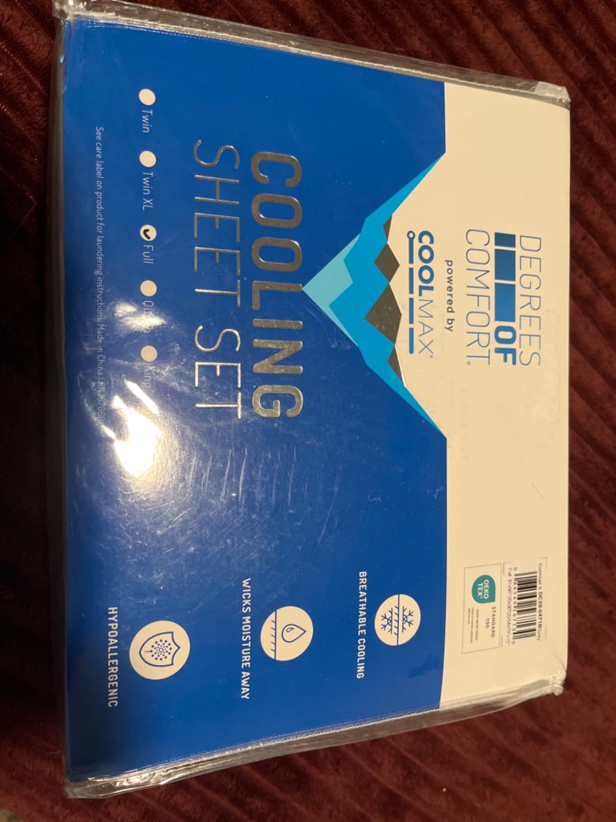 Coolmax® Cooling Sheets for Hot Sleepers, Queen Size, Teal Blue customer photo 1