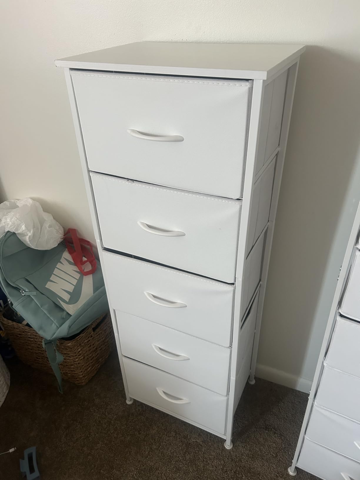 Somdot Tall Dresser for Bedroom, 5 Drawer Storage Cabinet, White customer photo 2