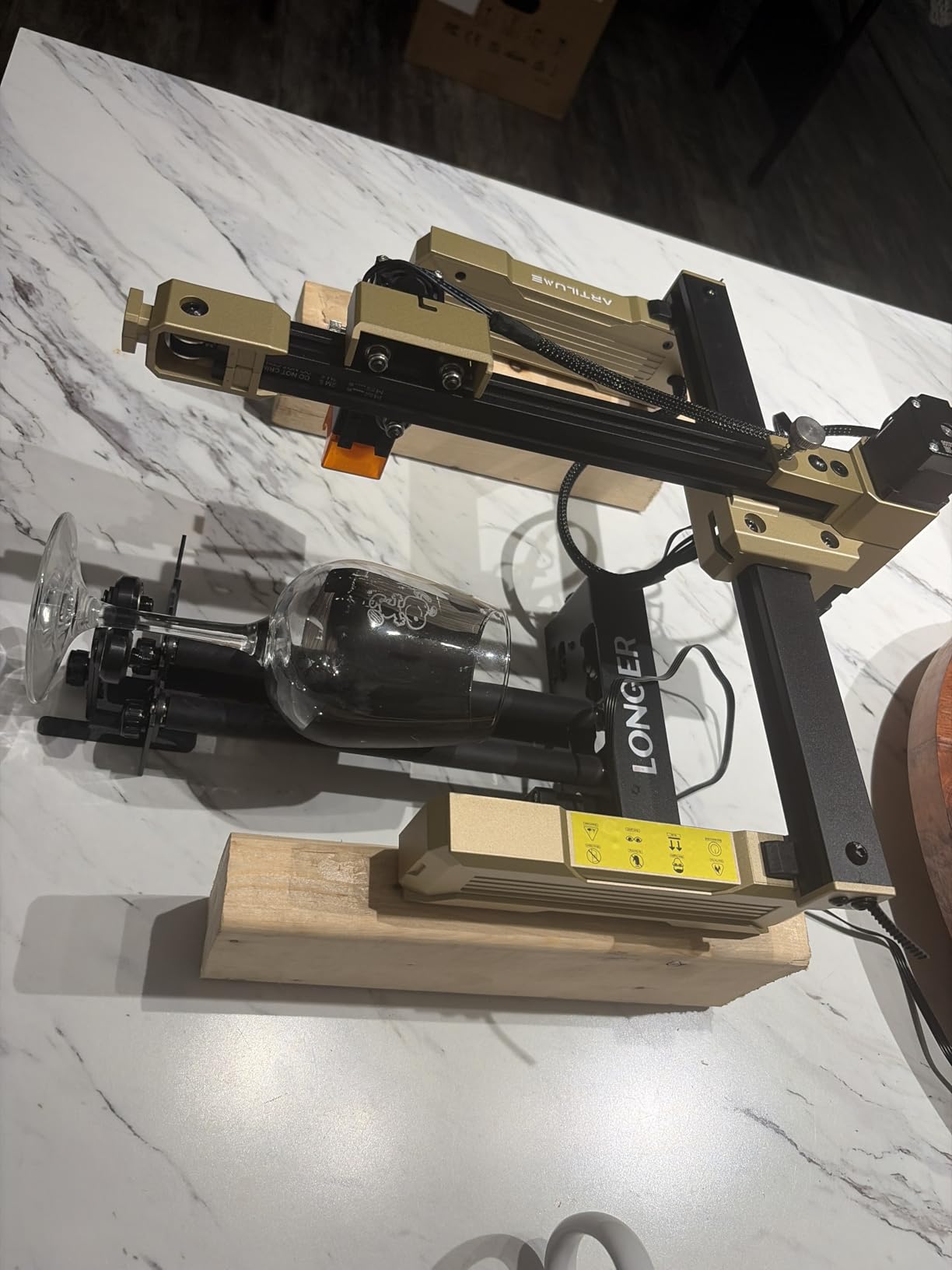 Longer Rotary Roller Series,Laser Engraver Rotary Roller, Y-axis Rotary Roller 360° Rotation for Laser Engraver Engraving Cylindrical Objects Tumblers Cans Cups Bottles, Adjustable Diameters 6-200mm customer photo 2