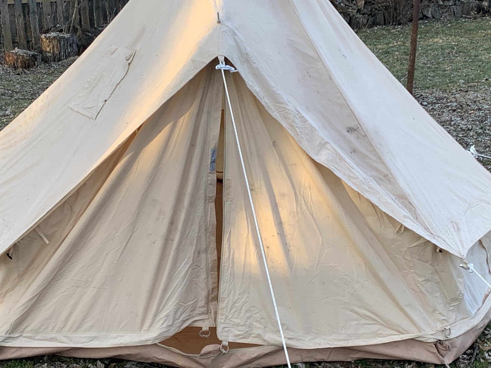 Canvas Bell Tent With Stove Jack - Waterproof and Breathable Yurt, Glamping Tent With Detachable Groundsheet for Camping Party customer photo 1