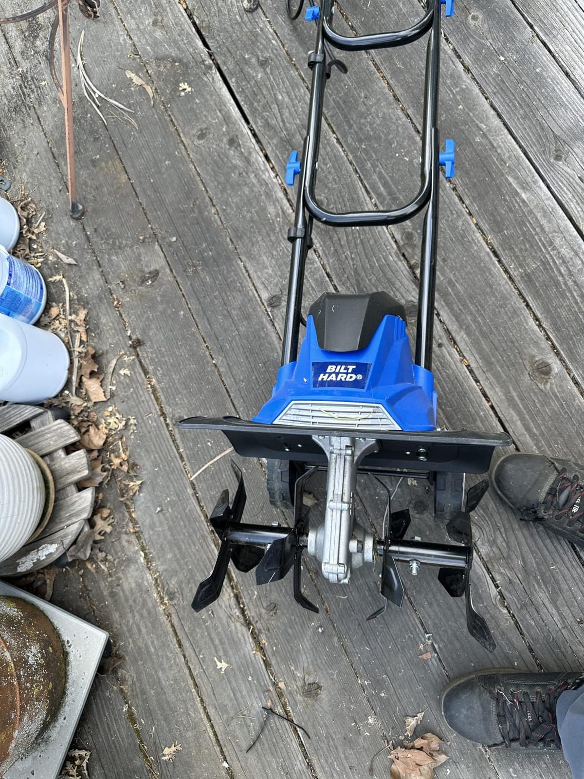 BILT HARD Electric Tiller Cultivator 14 inch, 10 Amp 4 Steel Tines Corded Tiller for Gardening with Foldable Handle, Portable Garden Rototiller with Adjustable Wheels customer photo 1