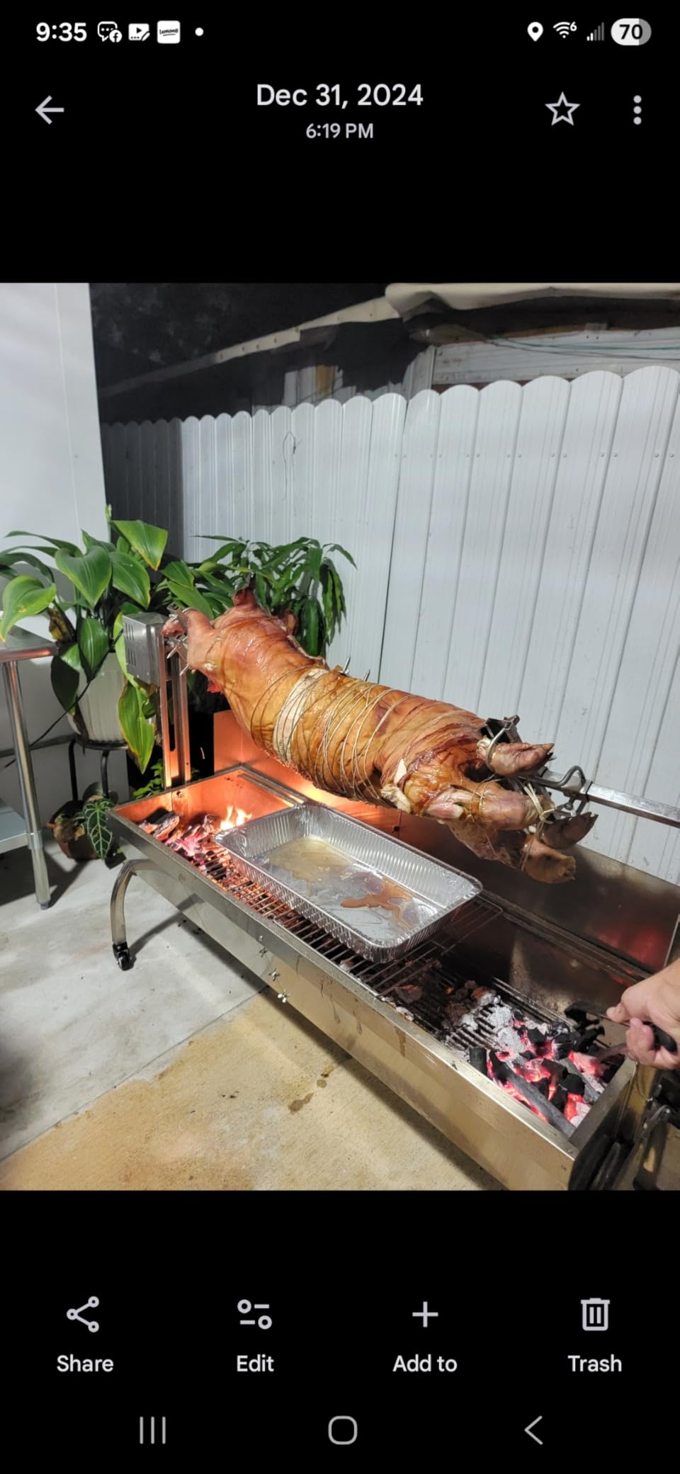 DEWOSEN 50W Rotisserie Grill With Wind Screen - 51 Inch BBQ Outdoor Pig & Lamb Spit Roaster - 132LBS/60KG Stainless Steel Charcoal Spit Rotisserie Grill for Camping & Outdoor Barbecue customer photo 2