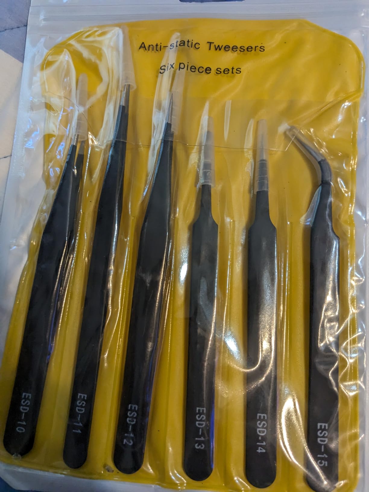 6 Pcs Precision Tweezers Set, Anti-Static Stainless Steel Craft customer photo 2
