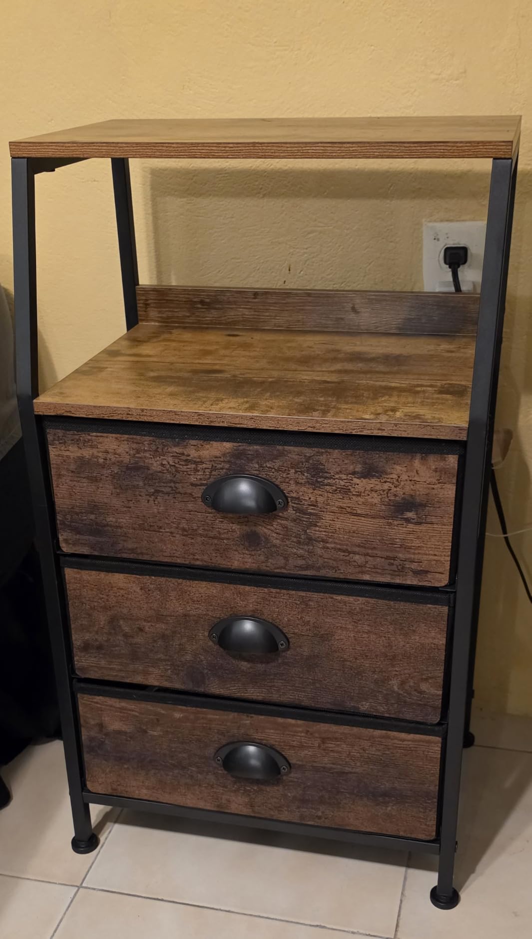 Furnulem 5 Drawers Dresser for Bedroom, Fabric Tall Nightstand customer photo 2