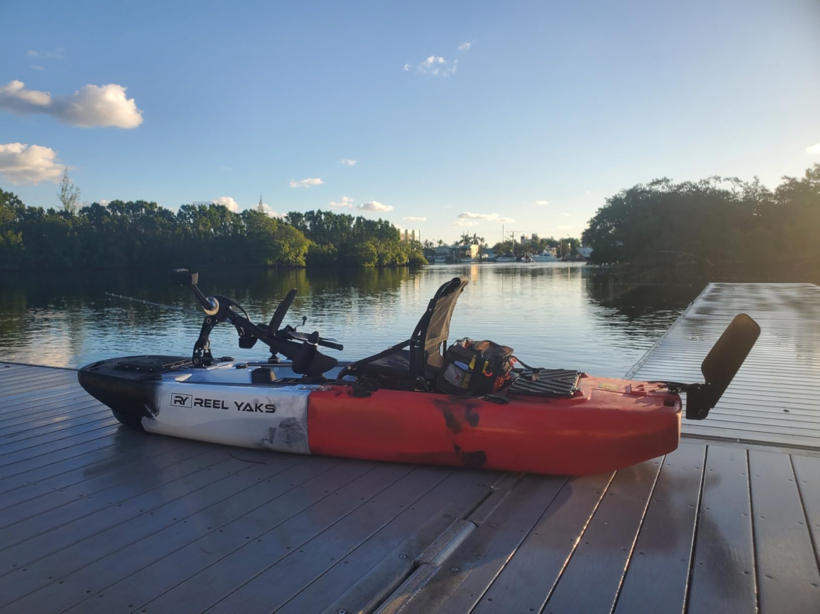 Reel Yaks Raider Modular Fishing Kayak - 9.5ft, 380 lbs Capacity, Red White Black - Pedal Fishing Kayaks for Adults & Youth, Sit on Top, Compact Storage, Lightweight, Easy Transport customer photo 2