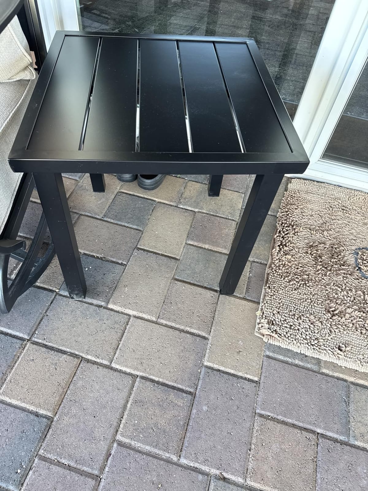 3 Piece Outdoor Bistro Set, Swivel Rocking Chairs with 6 inch Thick Cushion customer photo 2