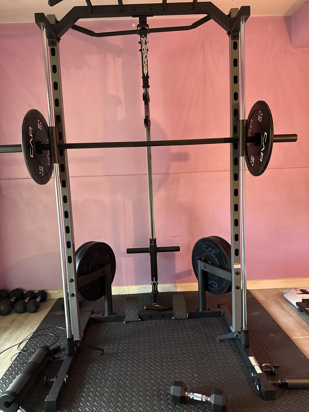 OPPSDECOR All-in-One Adjustable Smith Machine with LAT-Pull Down System customer photo 1
