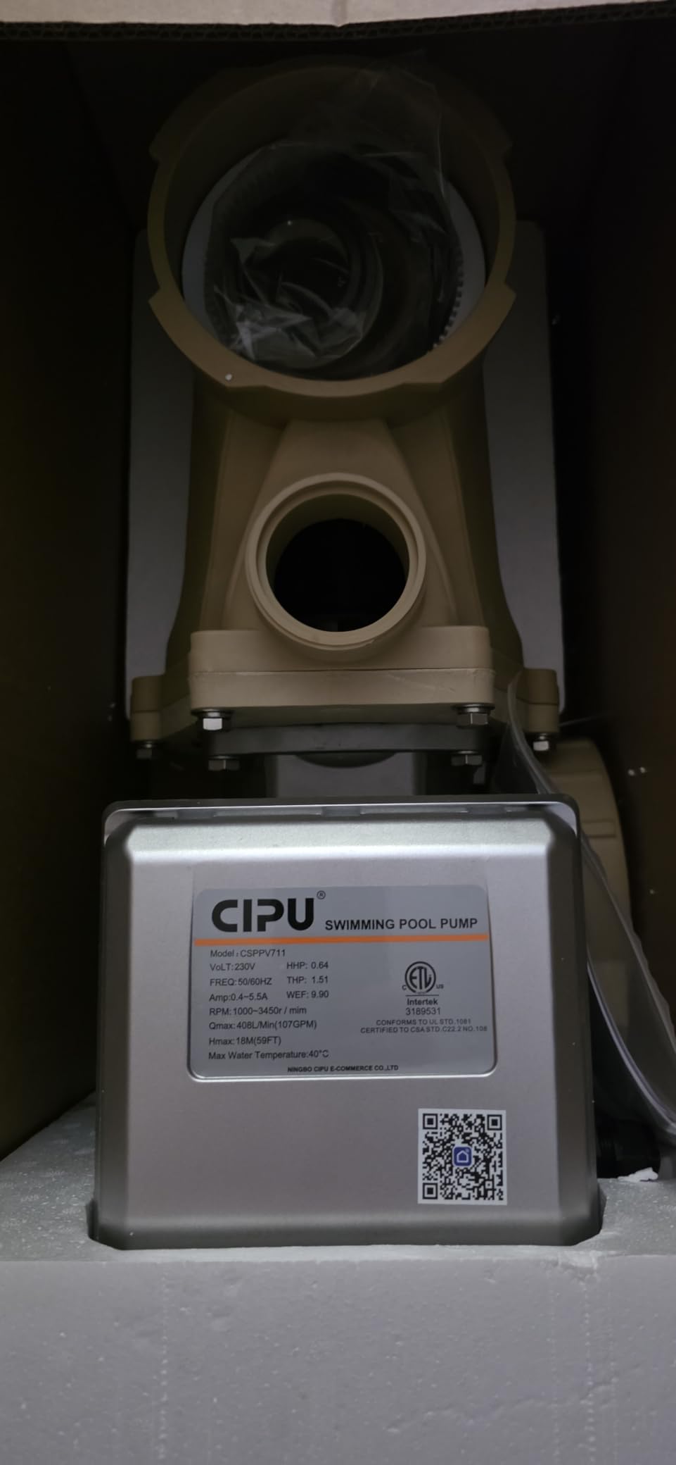 CIPU 1.5HP Variable Speed Pool Pump, 230V Self-Priming Pool Pump with Programmable Speed Control, 6420 GPH High Flow Replacement Pump for Inground Pool Filter Systems customer photo 1