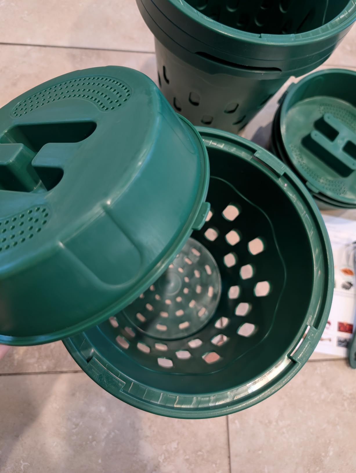 2-Pack Inground Worm Composter, Outdoor Worm Compost Bin for Garden Beds & Home Use, Vermicomposting Bin for Beginners (9.5x9.5x10.8Inch), Green customer photo 1
