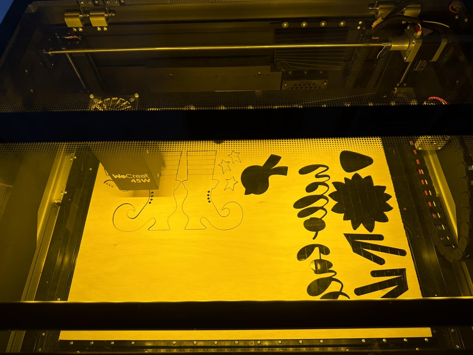 WECREAT Vision Pro 45W Laser Engraver and Cutter with Rotary Pro, HD Camera & Auto-Lifting, Laser Cutter Cuts 1” Wood, Full Enclosure Laser Engraving Machine for Tumblers, Wood and Metal, Acrylic, etc customer photo 2