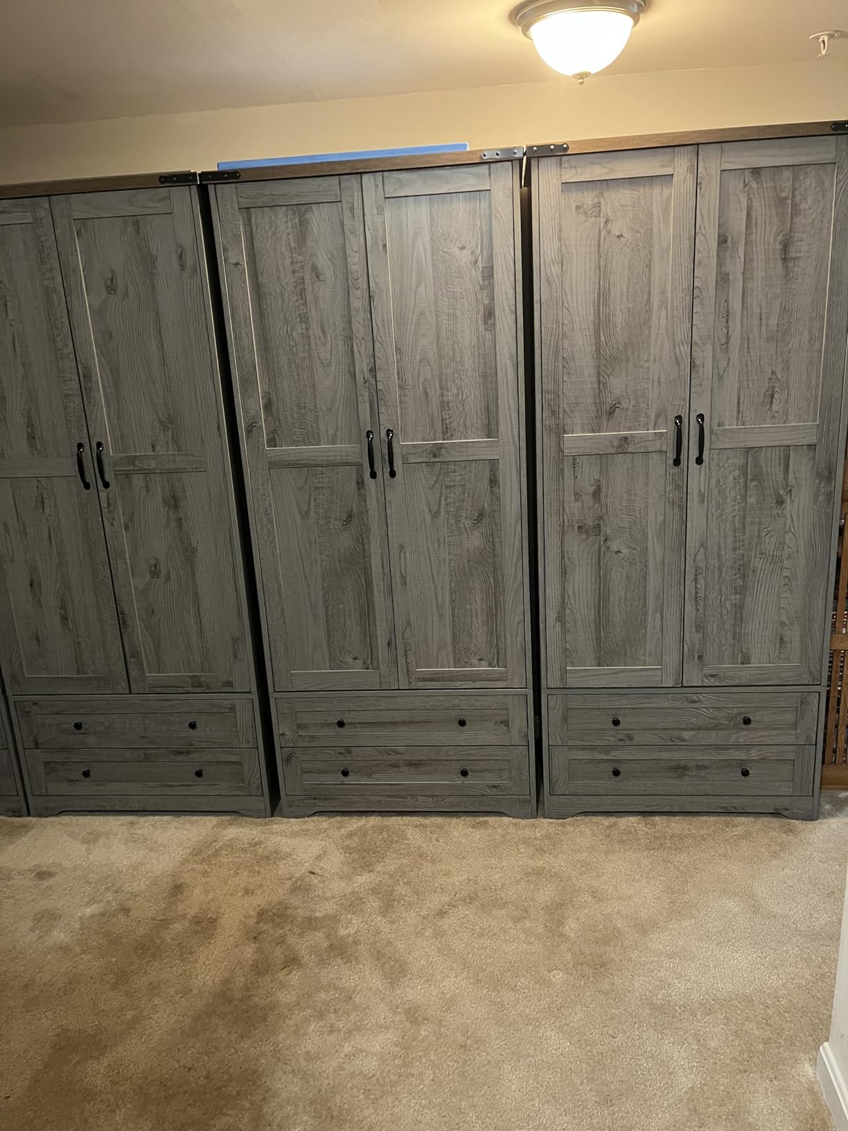 Brafab 2 Doors Wooden Armoire Wardrobe Closet with 2 Drawers, Natural customer photo 1