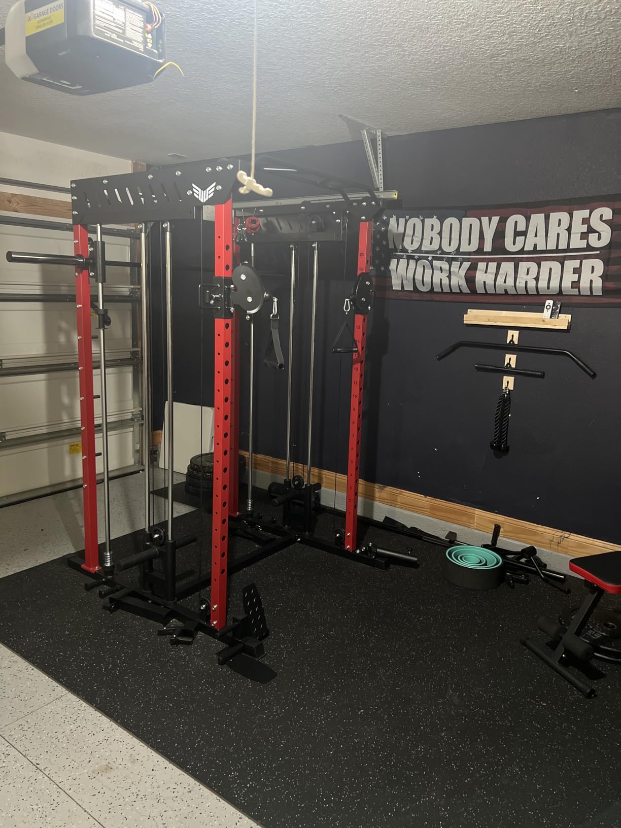 JELENS M21 Smith Machine, Multi-Function Power Cage with Dual Pulley Cable Crossover System, 2000LBS All-in-One Squat Rack with Smith Bar and Attachments customer photo 2
