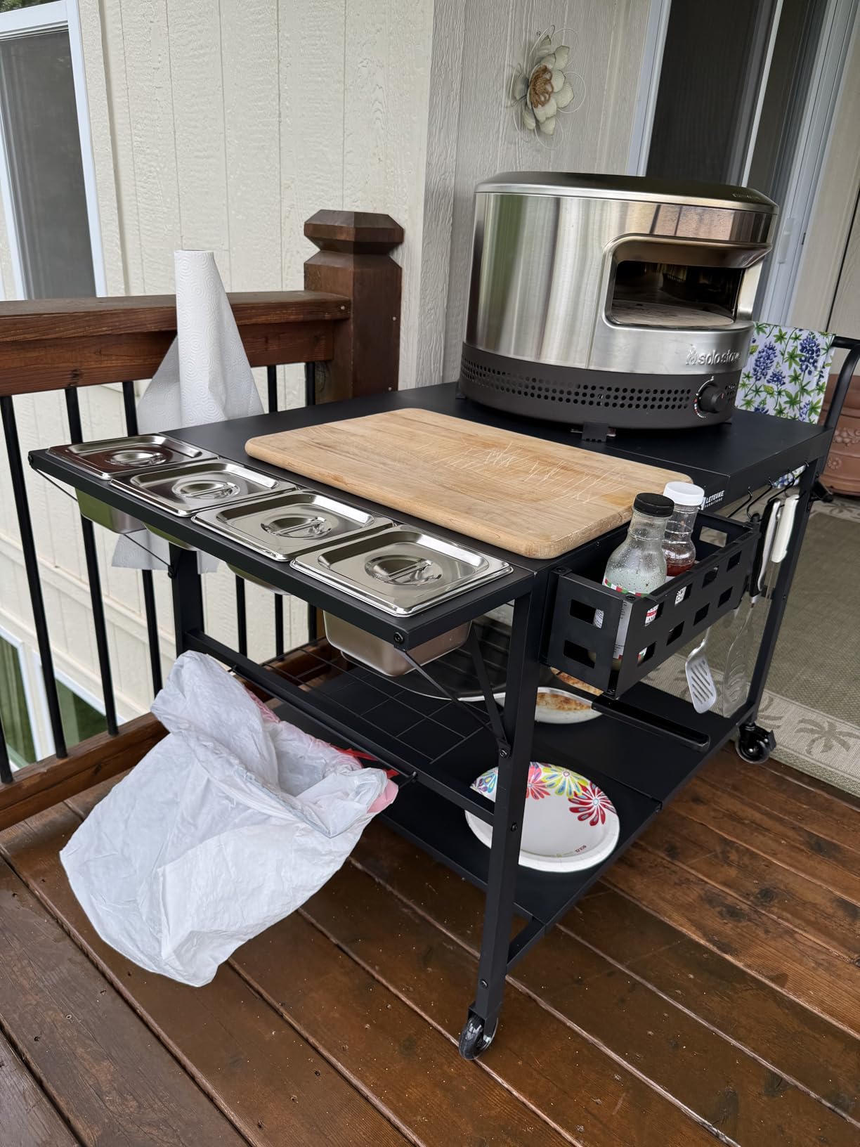 Pizza Oven Table Stand, Outdoor Grill Cart Table for Ninja Ooni Blackstone customer photo 1
