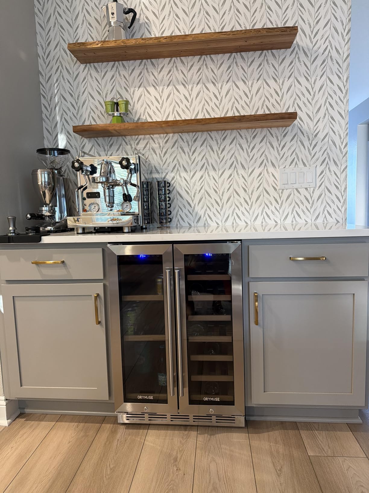 ORYMUSE 15 Inch Wine Cooler, 30 Bottle Dual Zone Under Counter Wine Fridge customer photo 2