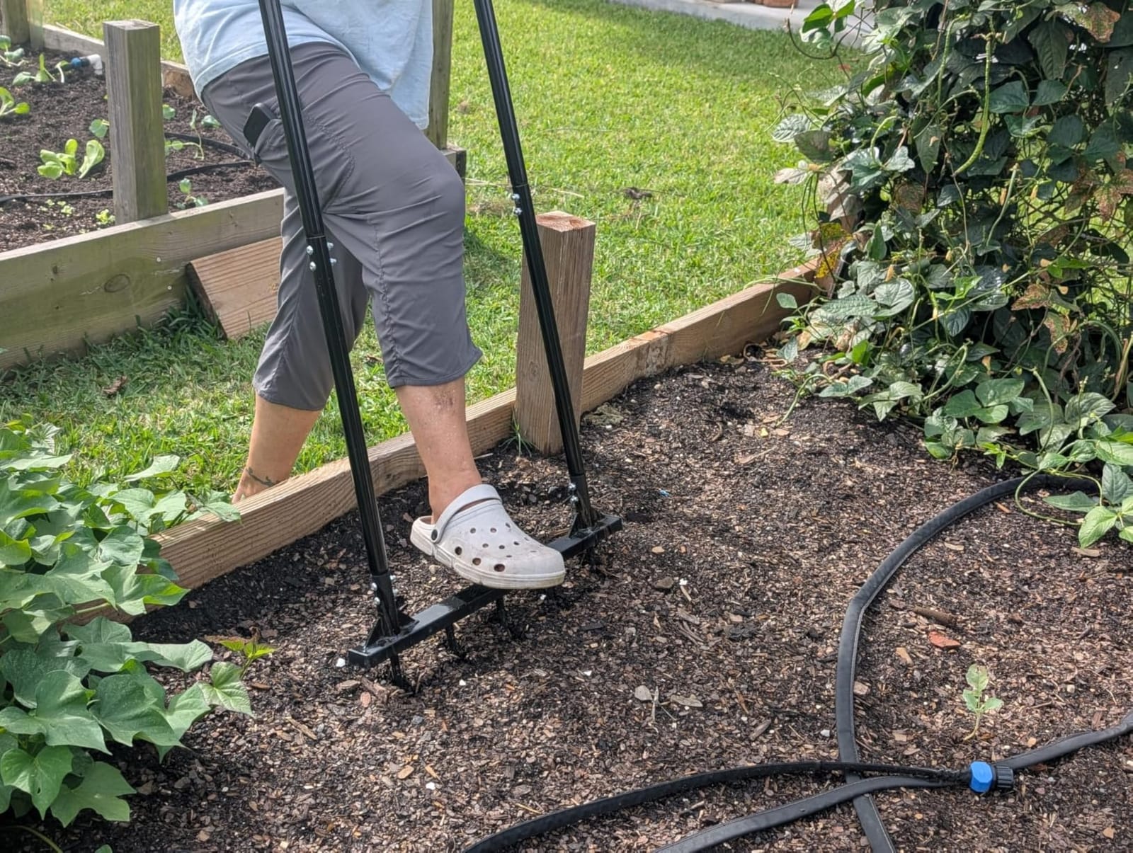 Broadfork Garden Tool,Ergonomic Broadfork 5 Fork for Soil Turning&Weeding customer photo 2