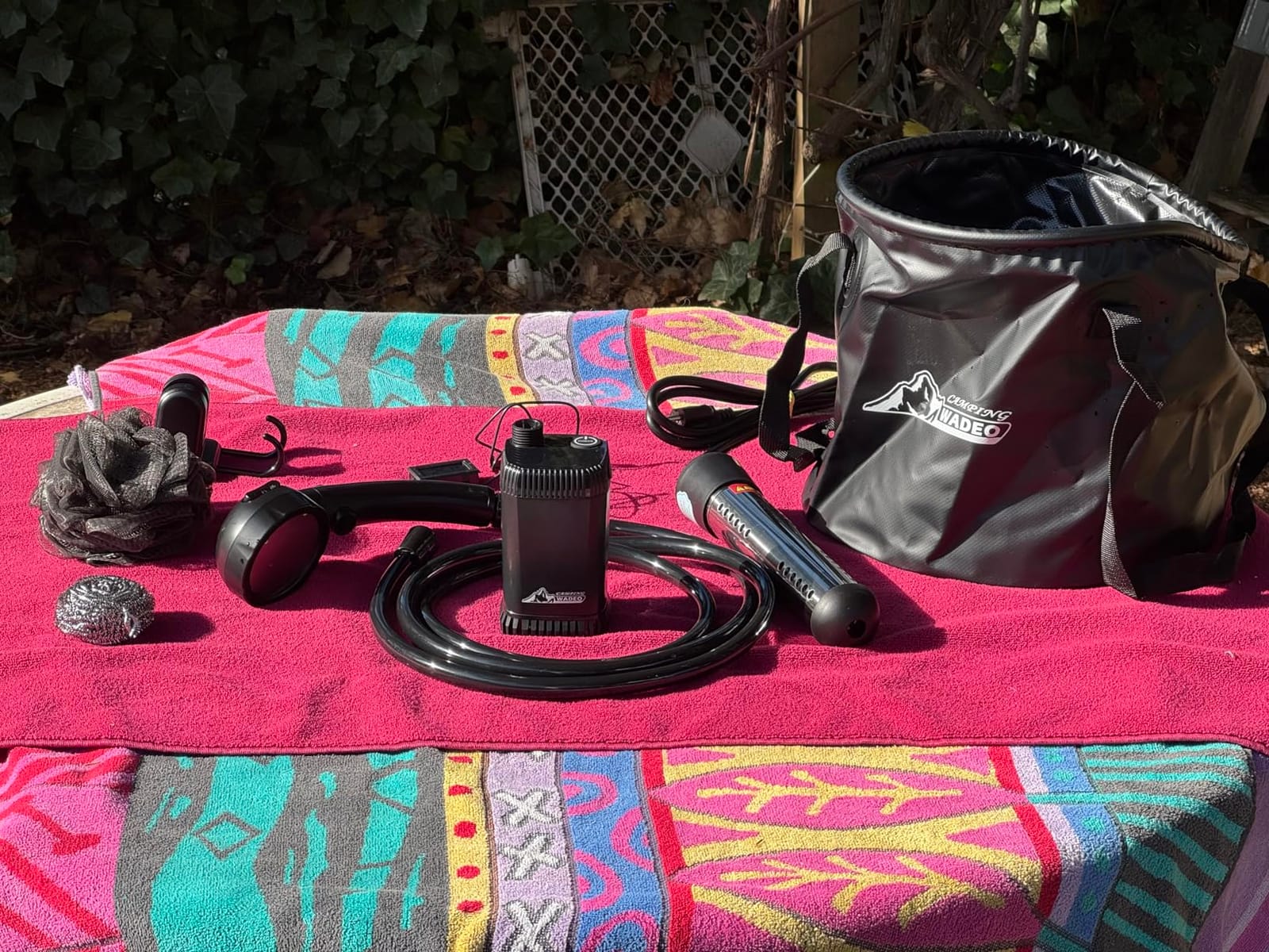 2026 Upgraded Portable Shower for Camping with Heater, Rechargeable Camping Shower with Intelligent LED Display, 5 Gal Foldable Bucket, 4 Spray Modes, Portable Shower for Travel, Pet Bath, Car Washing customer photo 2
