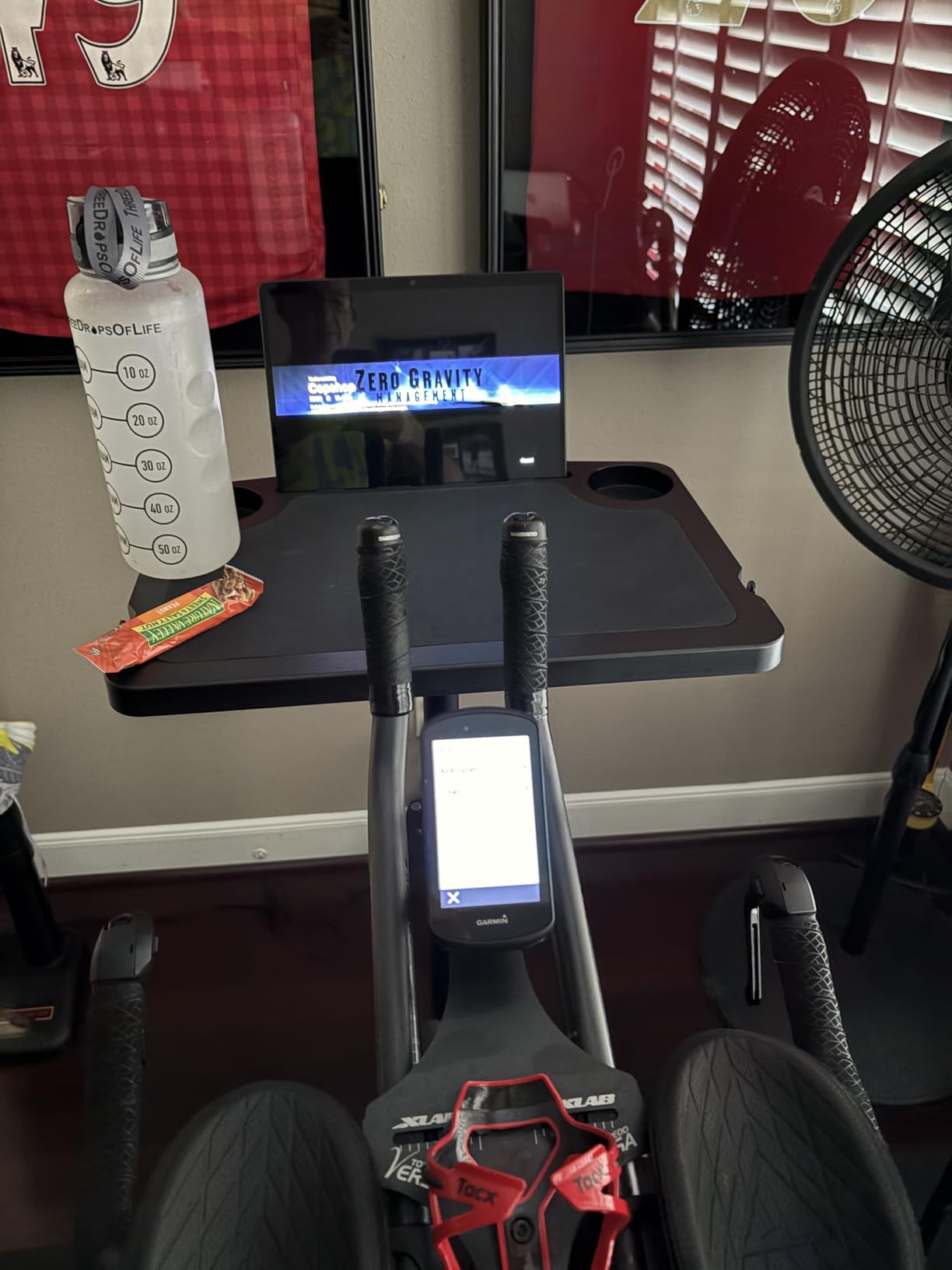 Indoor Cycling Desk - Foldable Tabletop with Non-Slip Surface - Adjustable Height Computer Stand, Bike Trainer & Treadmill Desks customer photo 1
