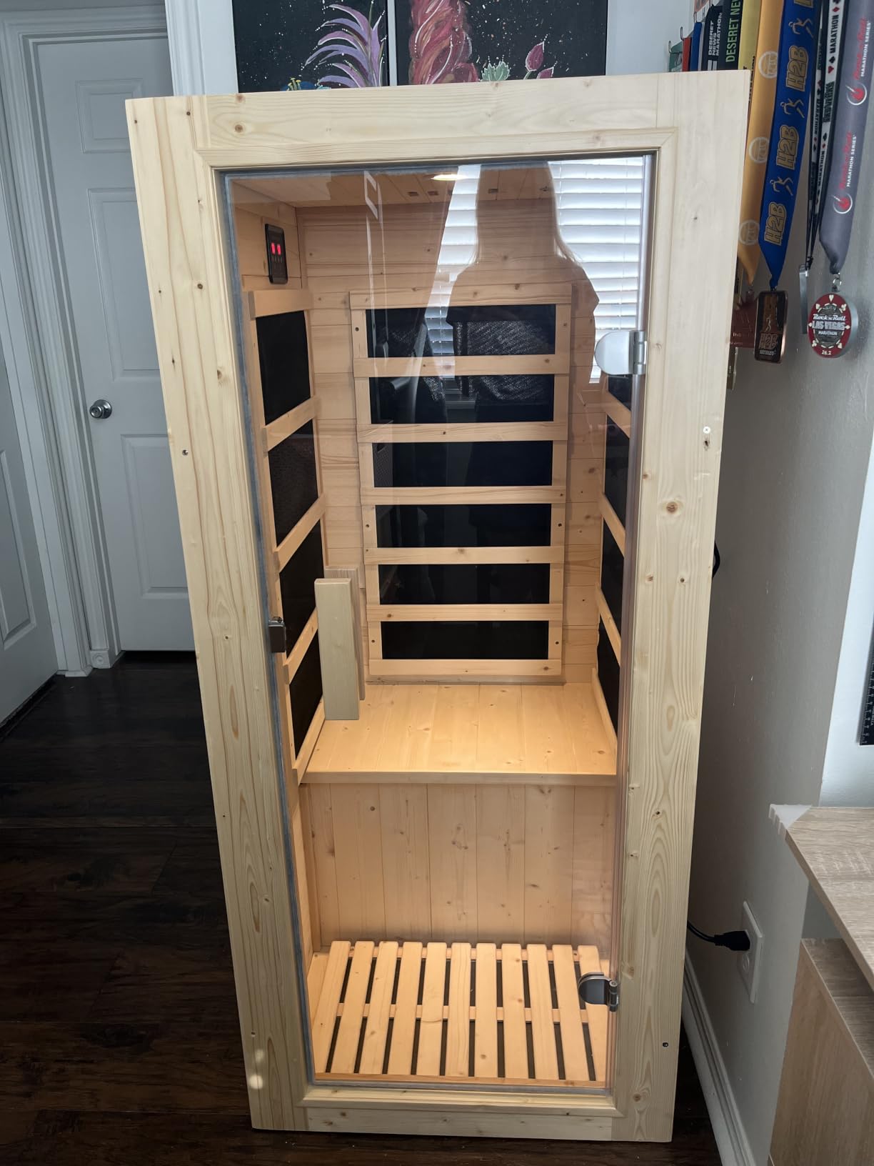 Albott 4 Person Outdoor Sauna, Asphalt Shingle Roof, Low EMF 2850W/240V/20A customer photo 1