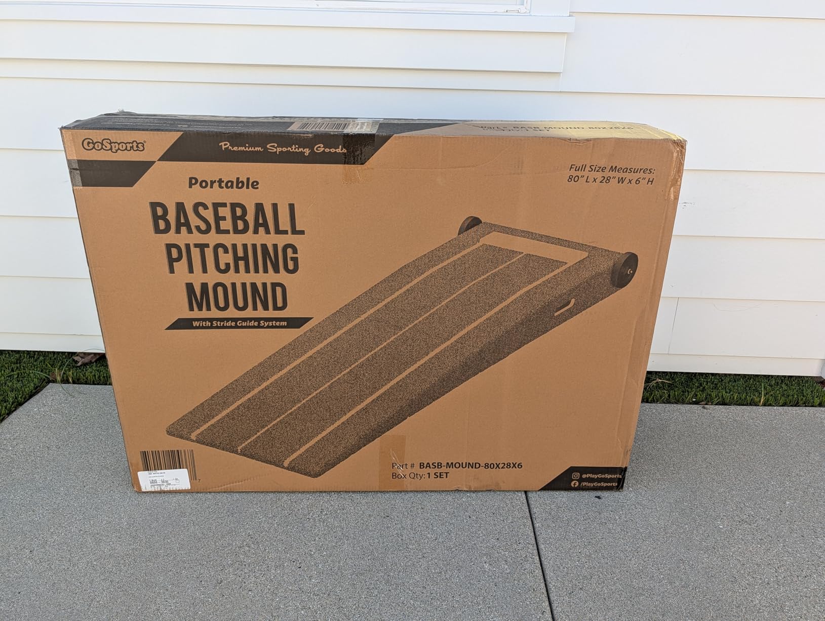 GoSports Portable Baseball Pitching Mound with Stride Lines - 80 x 28 x 6 Inches - Foldable Pitching Mound customer photo 2